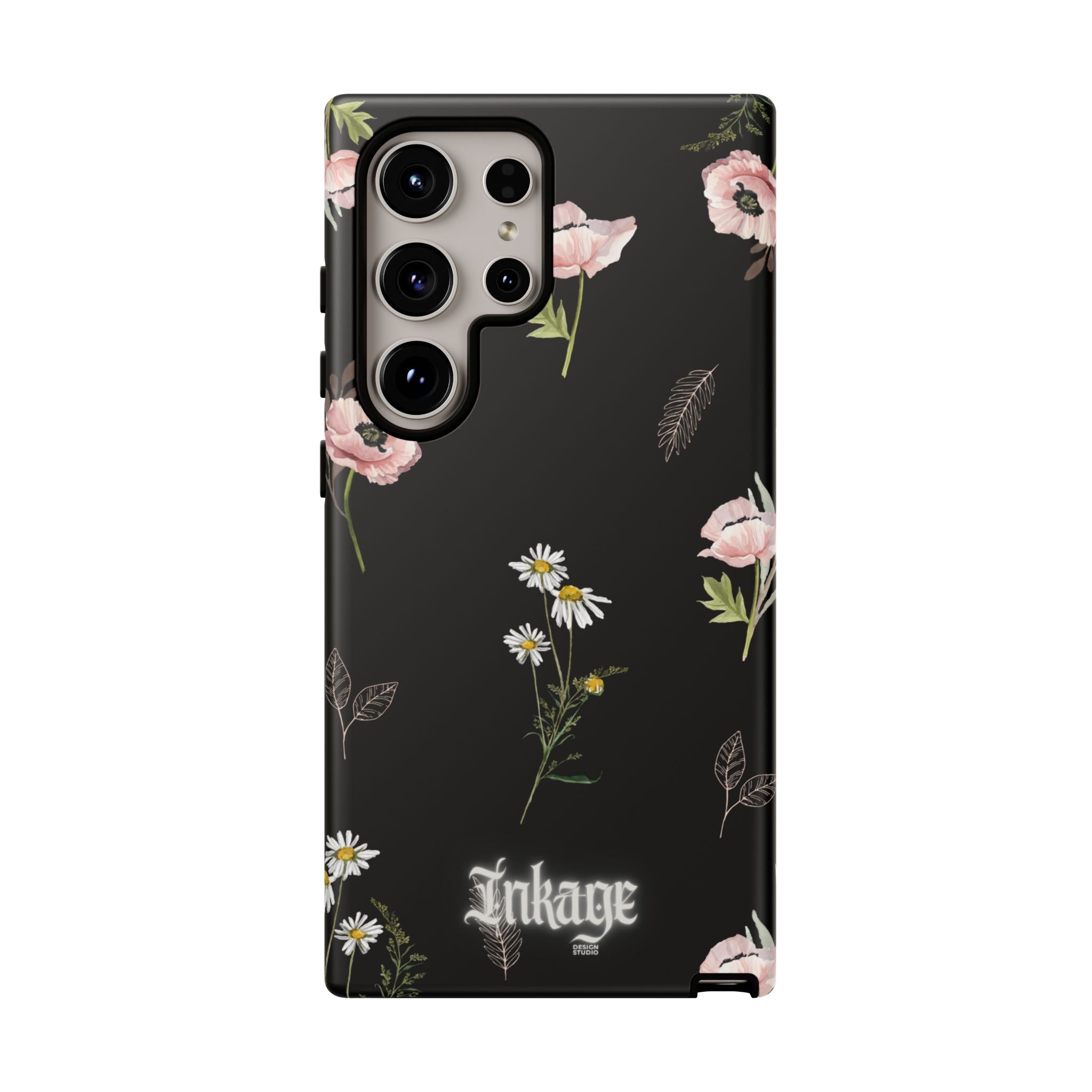 Elegant Black Florals Tough Phone Cases (Minimal)