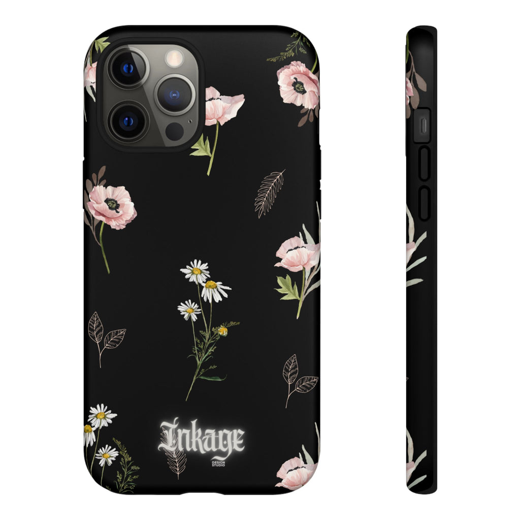 Elegant Black Florals Tough Phone Cases (Minimal)