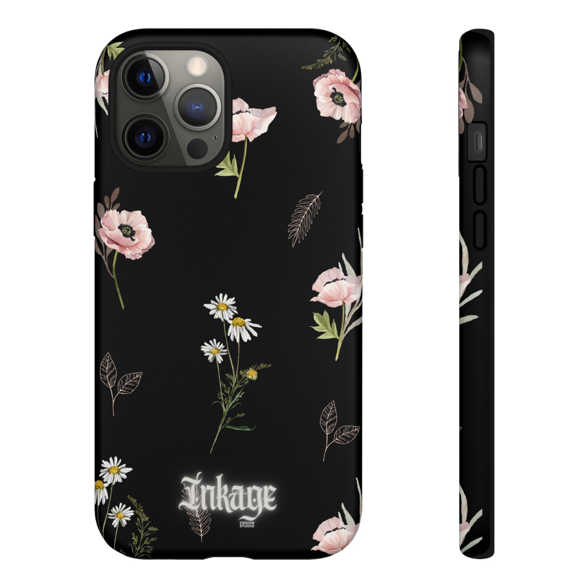Elegant Black Florals Tough Phone Cases (Minimal)