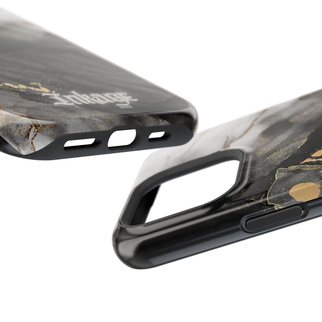 White Noir Marble Gold Foil Magnetic Phone Cases (Minimal)