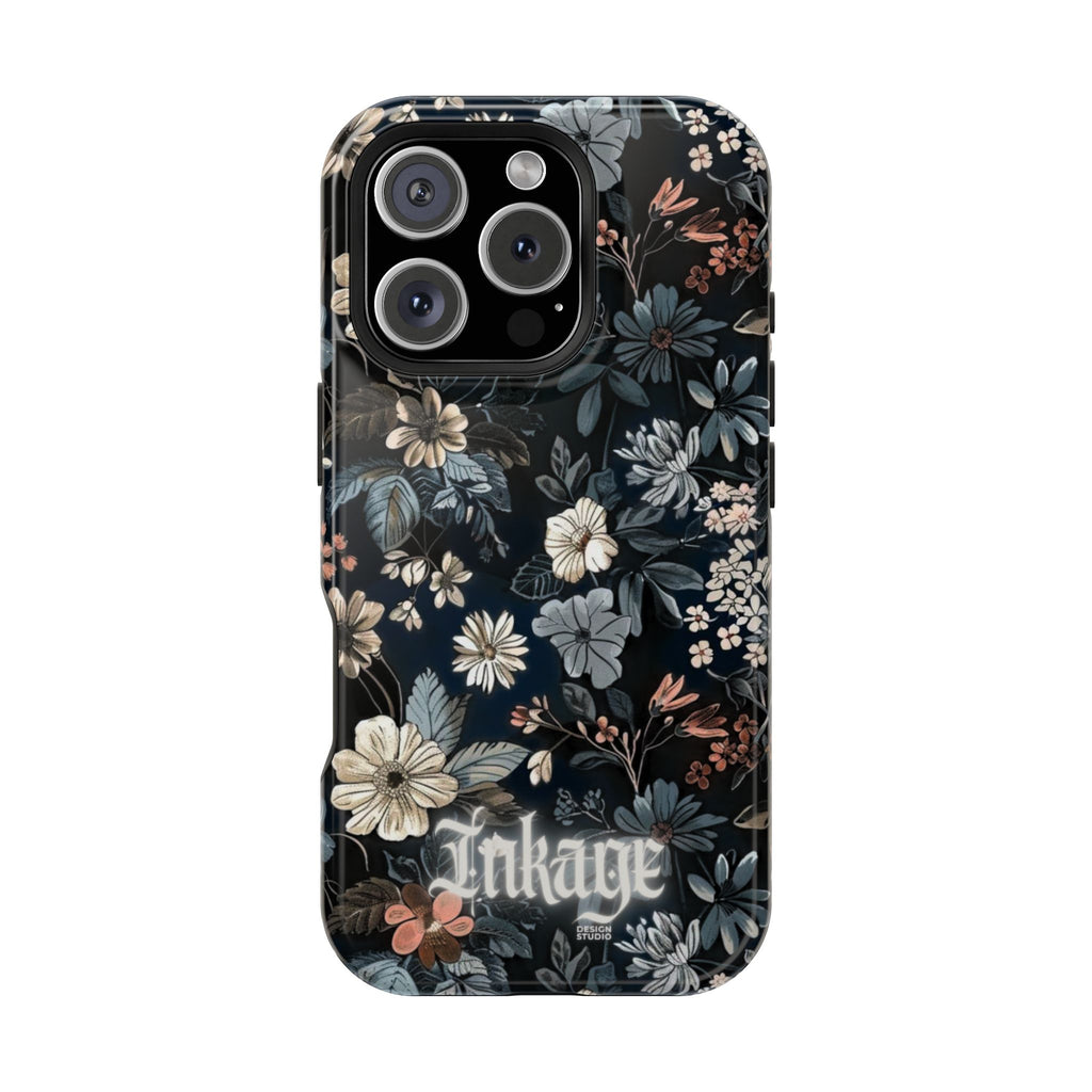 Black Florals Magnetic Phone Cases (Minimal)
