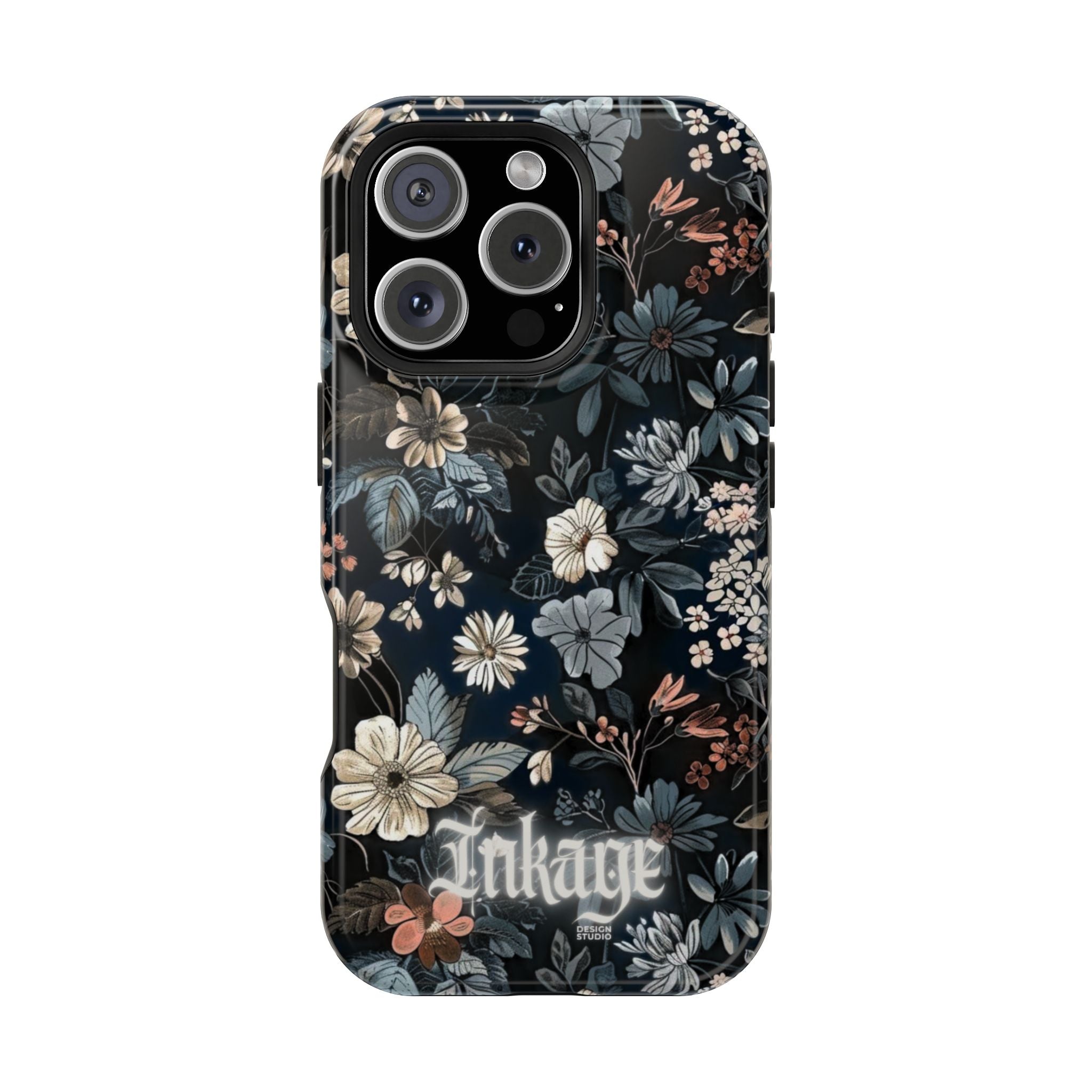 Black Florals Magnetic Phone Cases (Minimal)