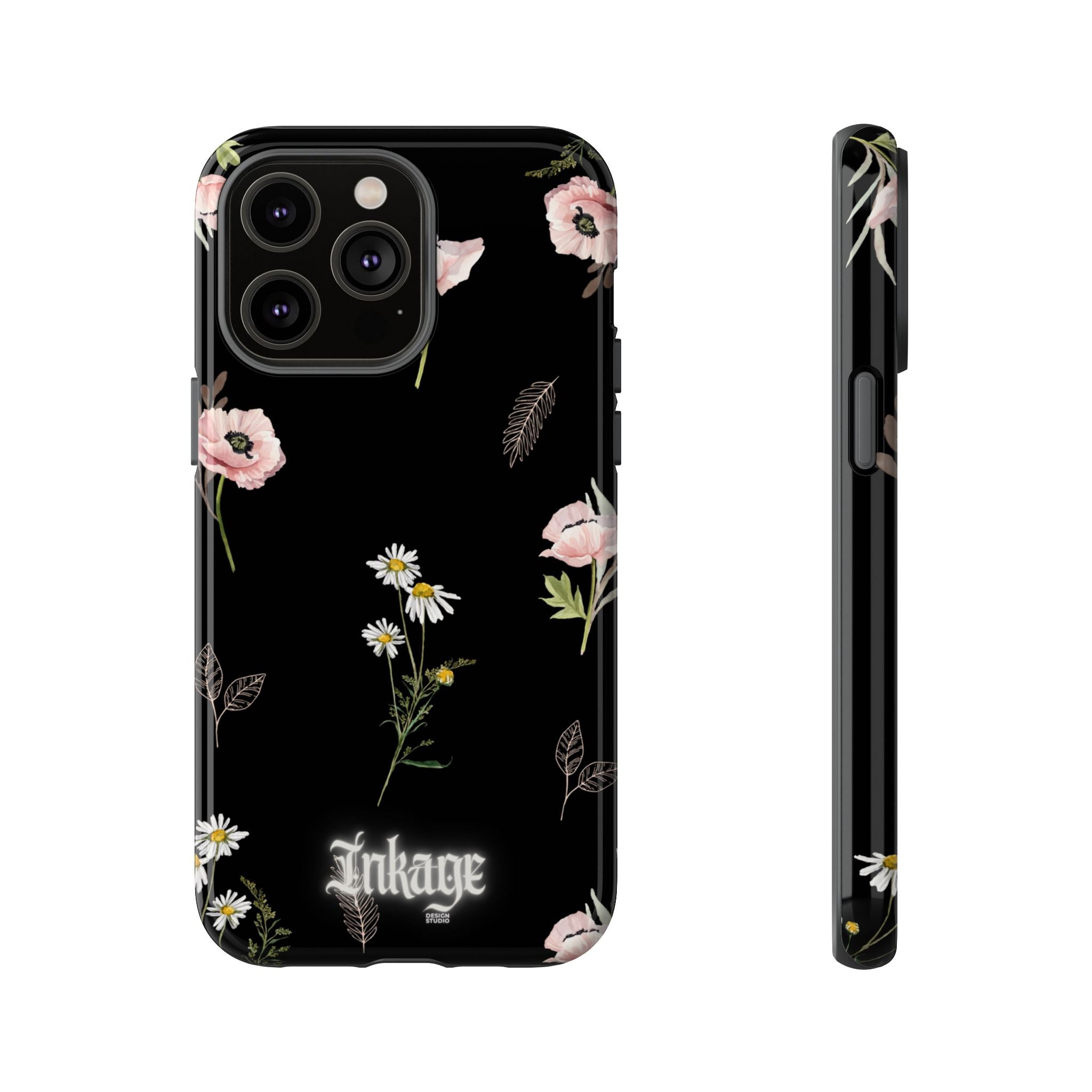 Elegant Black Florals Tough Phone Cases (Minimal)