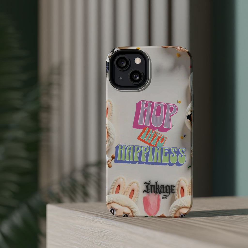 "Hop Into Happiness" Quote Magnetic Phone Case (Animation)