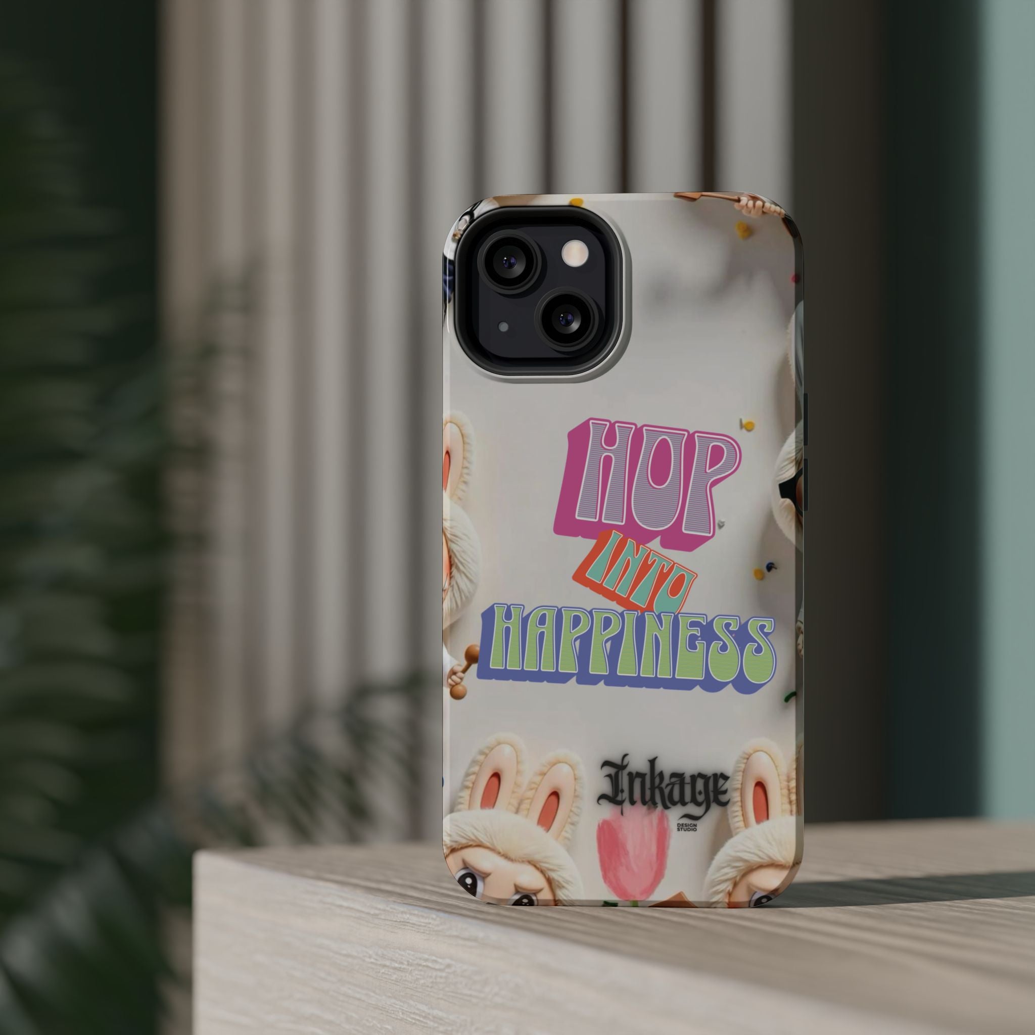 "Hop Into Happiness" Quote Magnetic Phone Case (Animation)