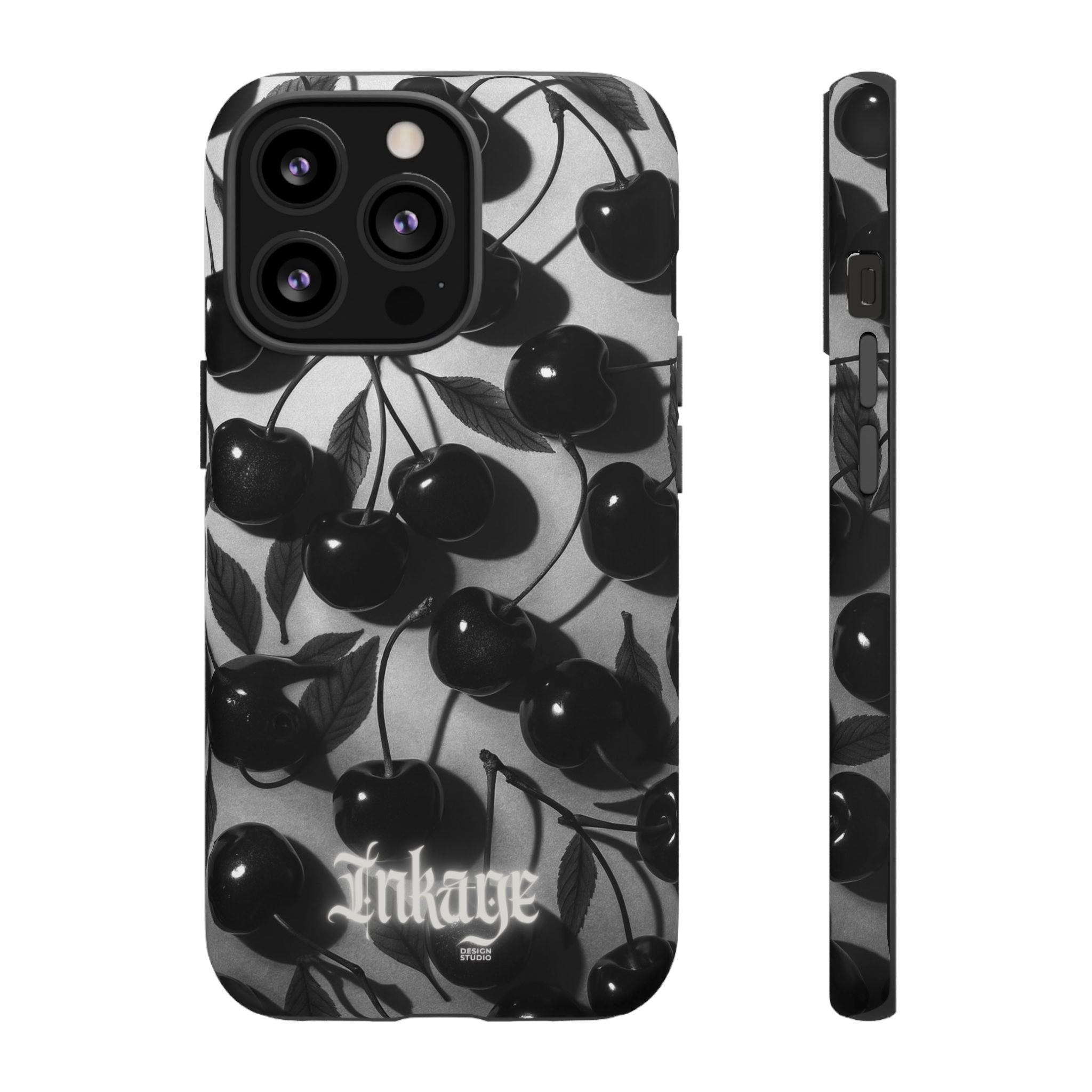Black Cherry Print Tough Phone Cases (Minimal)
