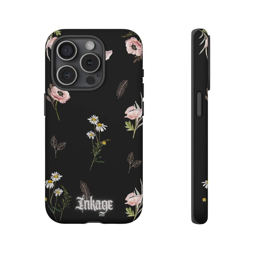 Elegant Black Floral Tough Phone Cases (Minimal)