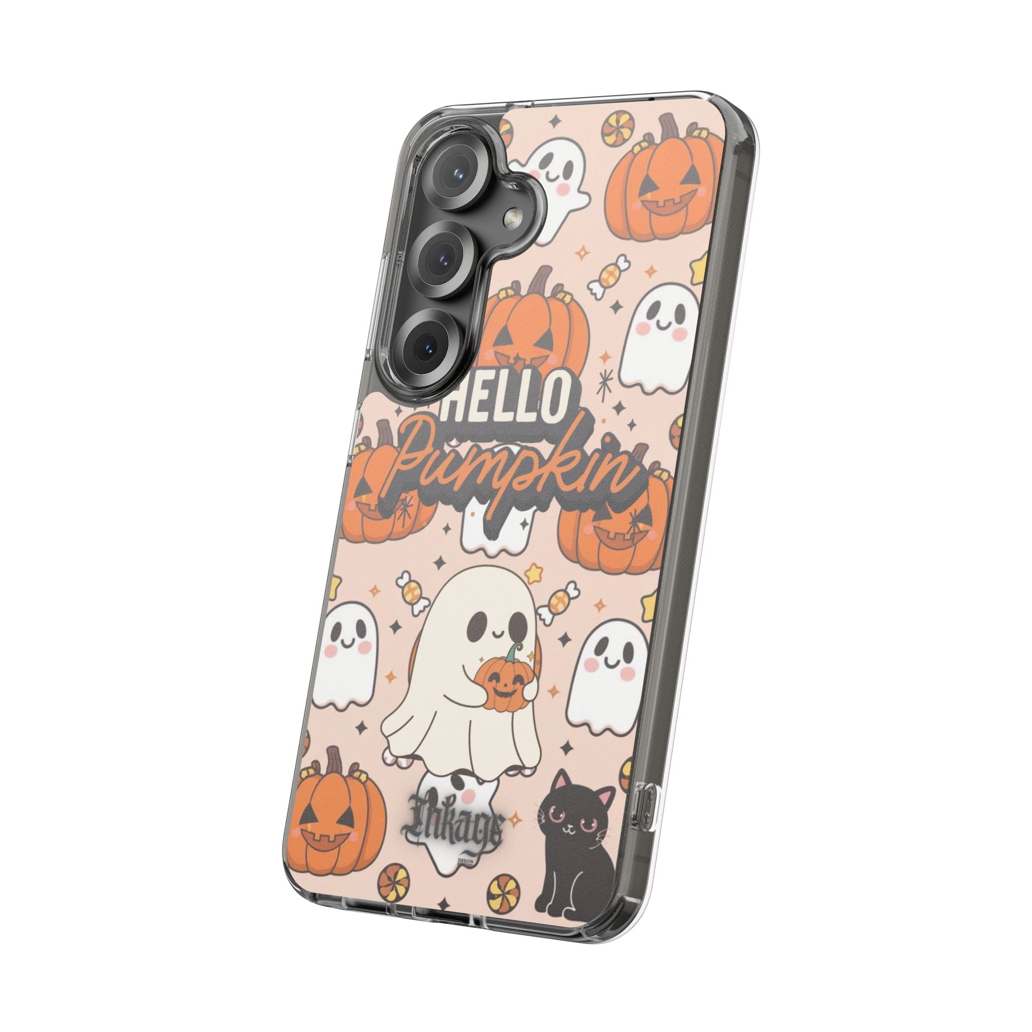 Cute Pumpkin Ghost Clear Impact Phone Case (Season)