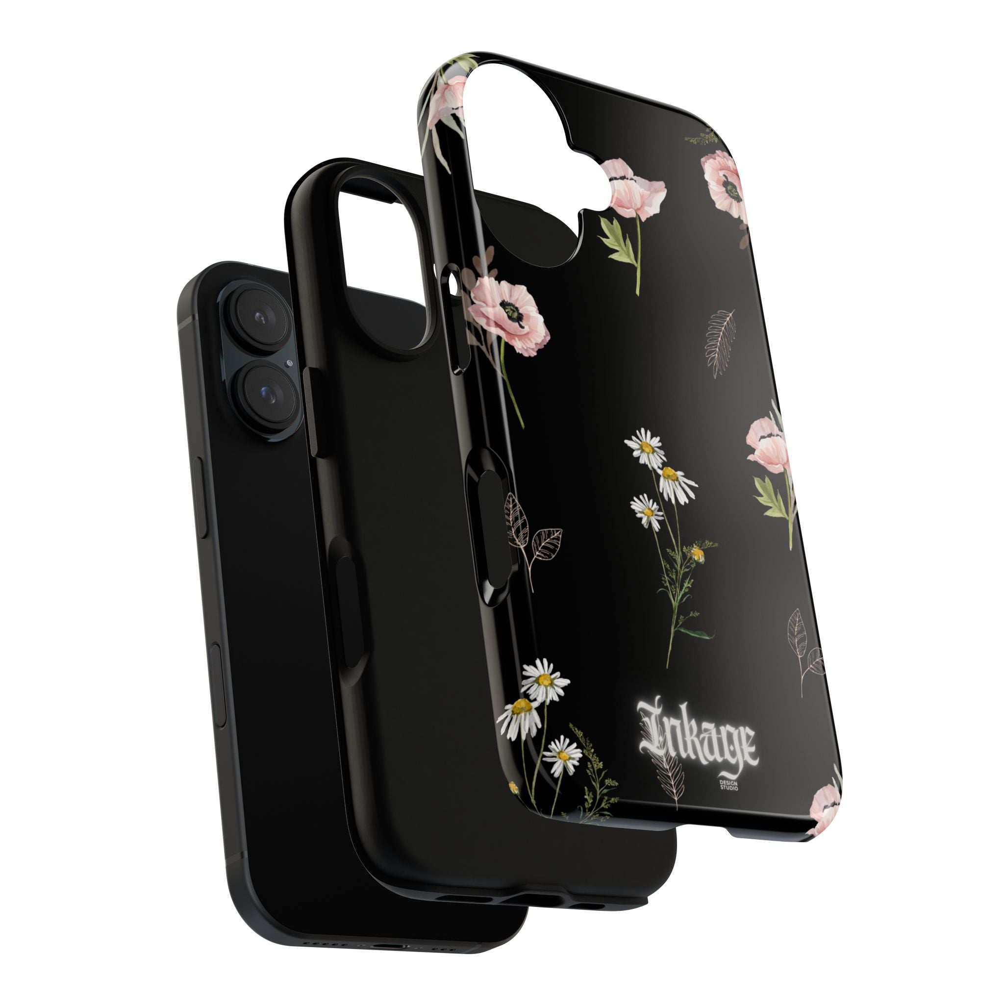 Elegant Black Florals Tough Phone Cases (Minimal)