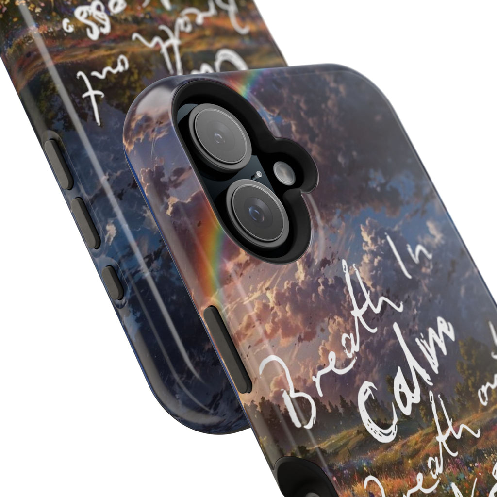 "Breath in Calm Breath out Stress" Quote Magnetic Phone Cases