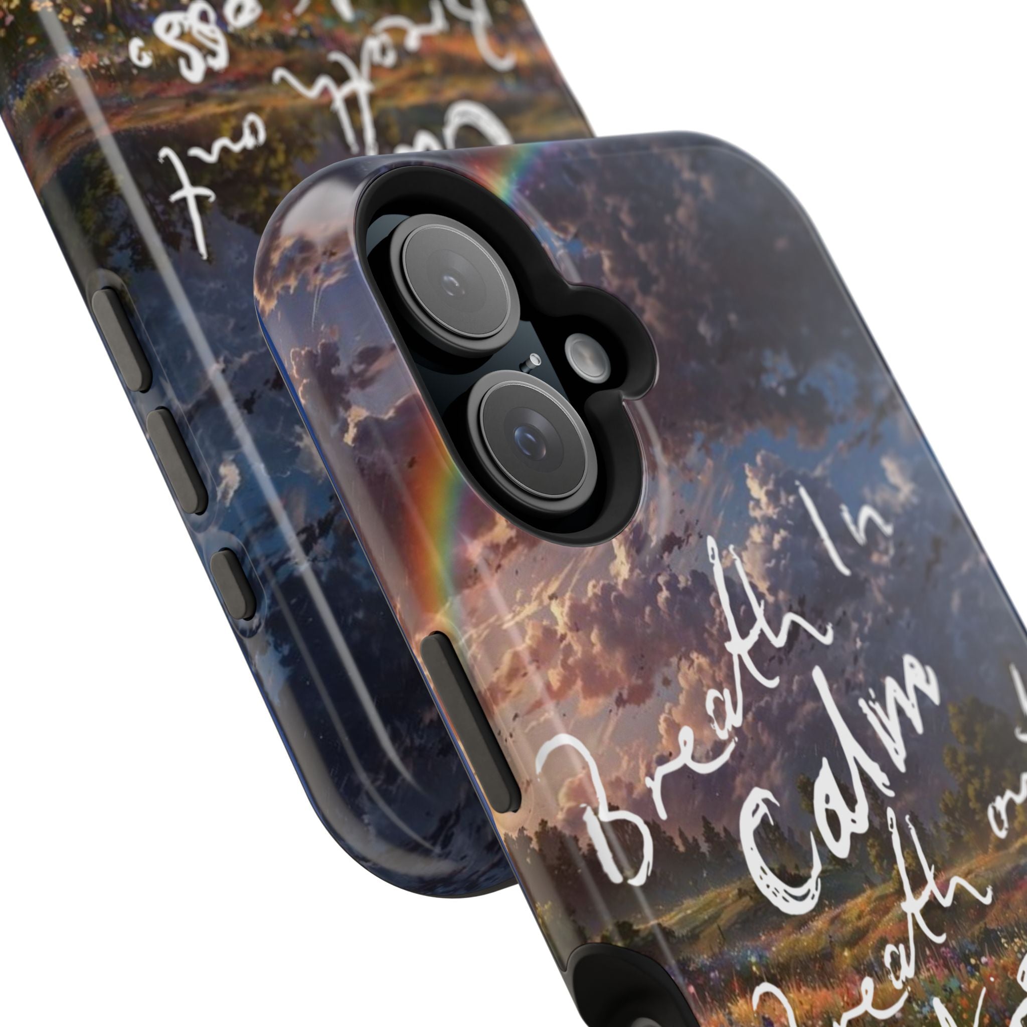 "Breath in Calm Breath out Stress" Quote Magnetic Phone Cases