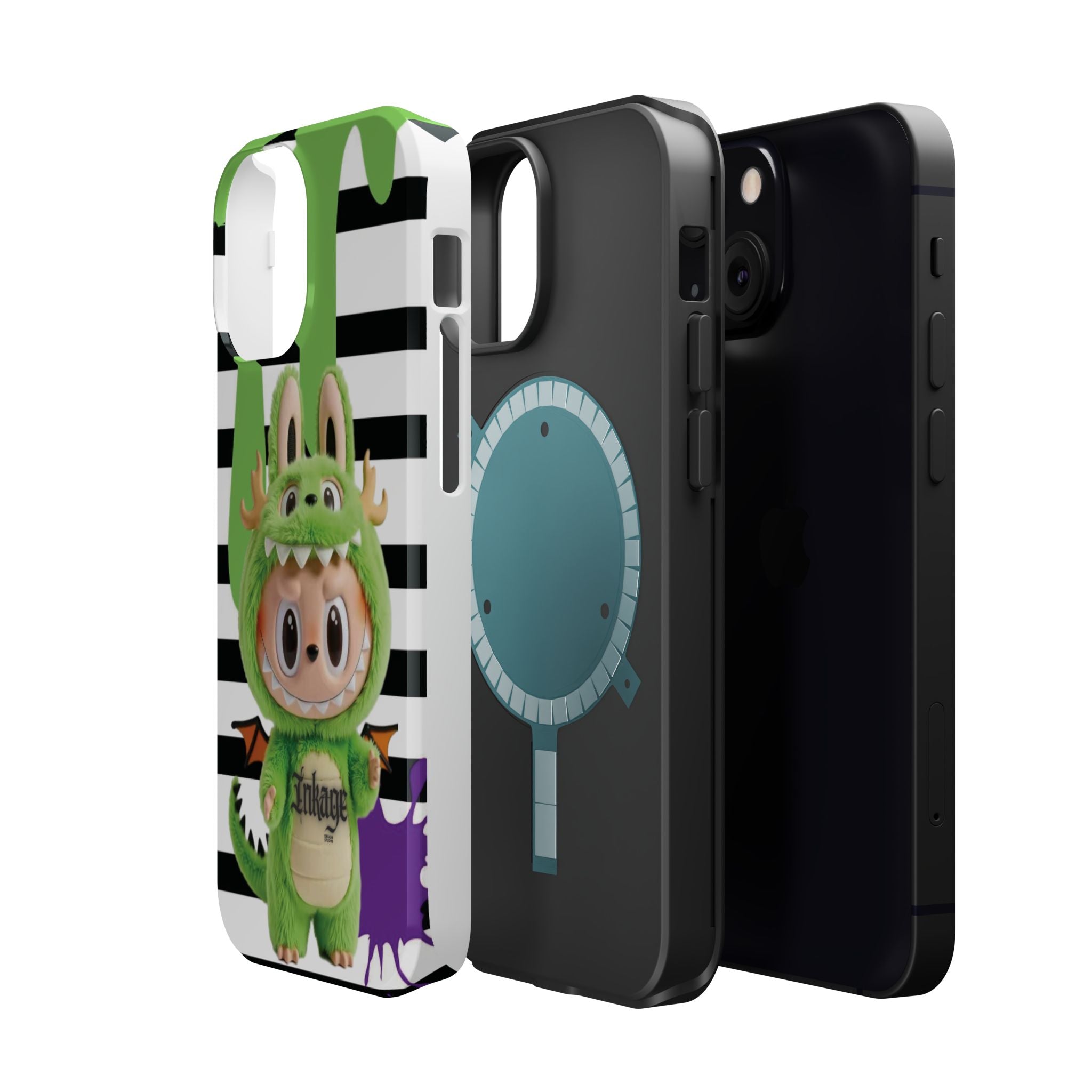 Greenie Labubu Spooky Magnetic Phone Case (Animation)