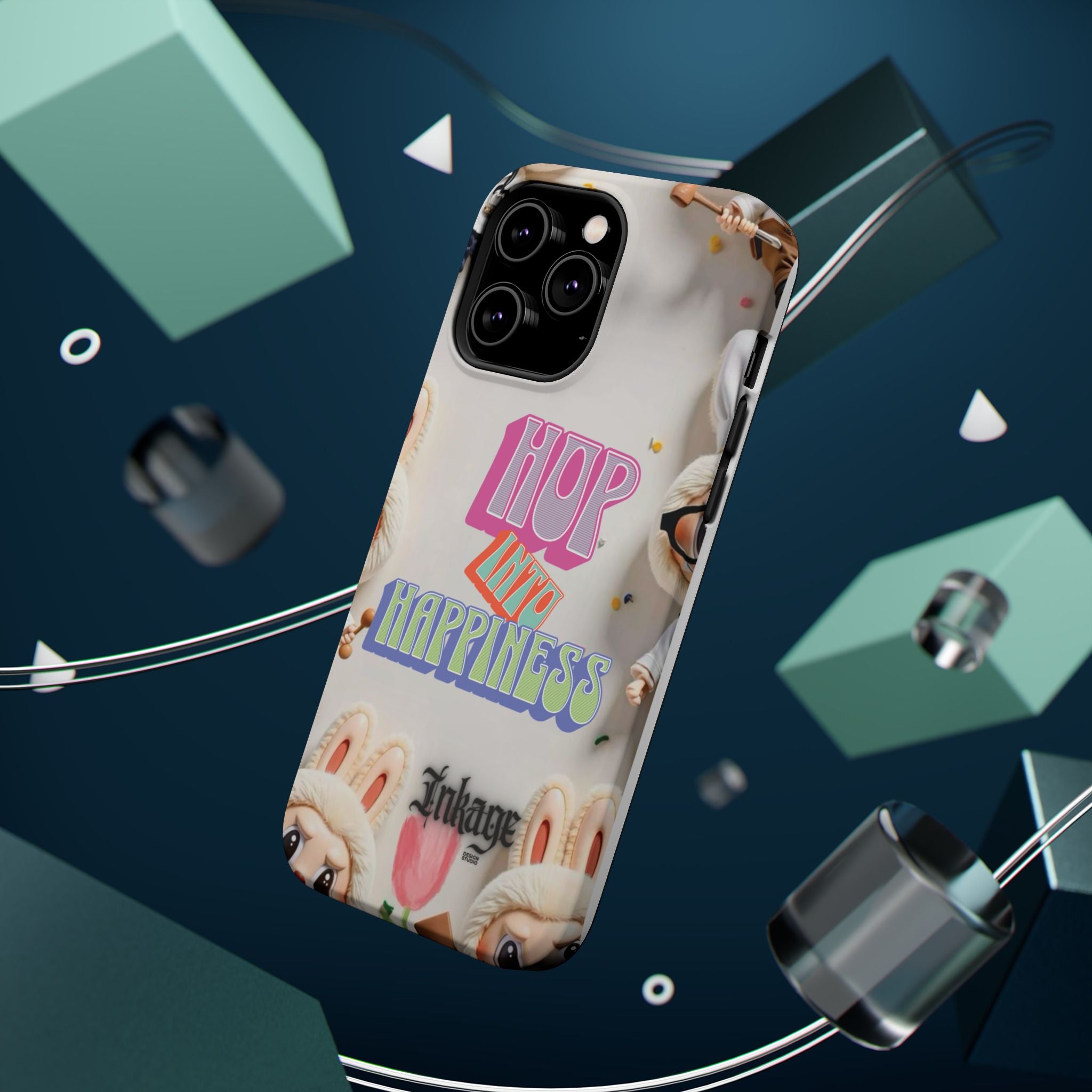 "Hop Into Happiness" Quote Magnetic Phone Case (Animation)
