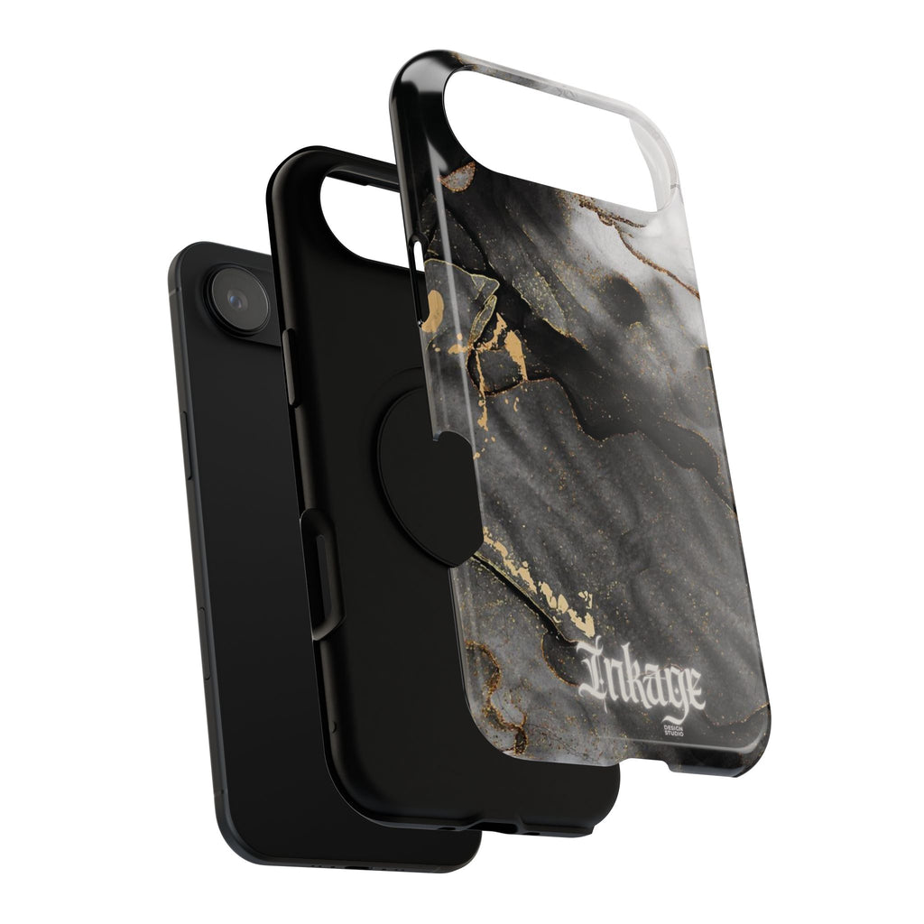 White Noir Marble Gold Foil Magnetic Phone Cases (Minimal)