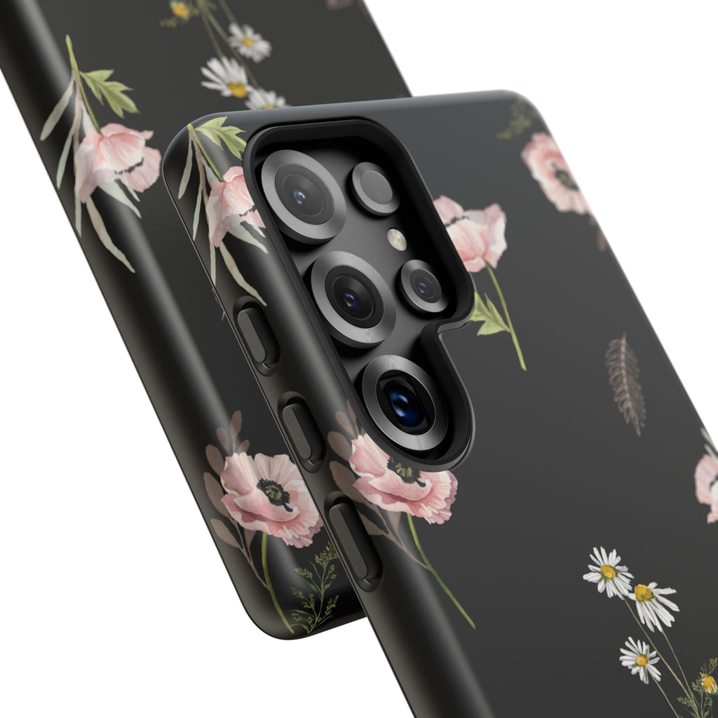 Elegant Black Florals Tough Phone Cases (Minimal)