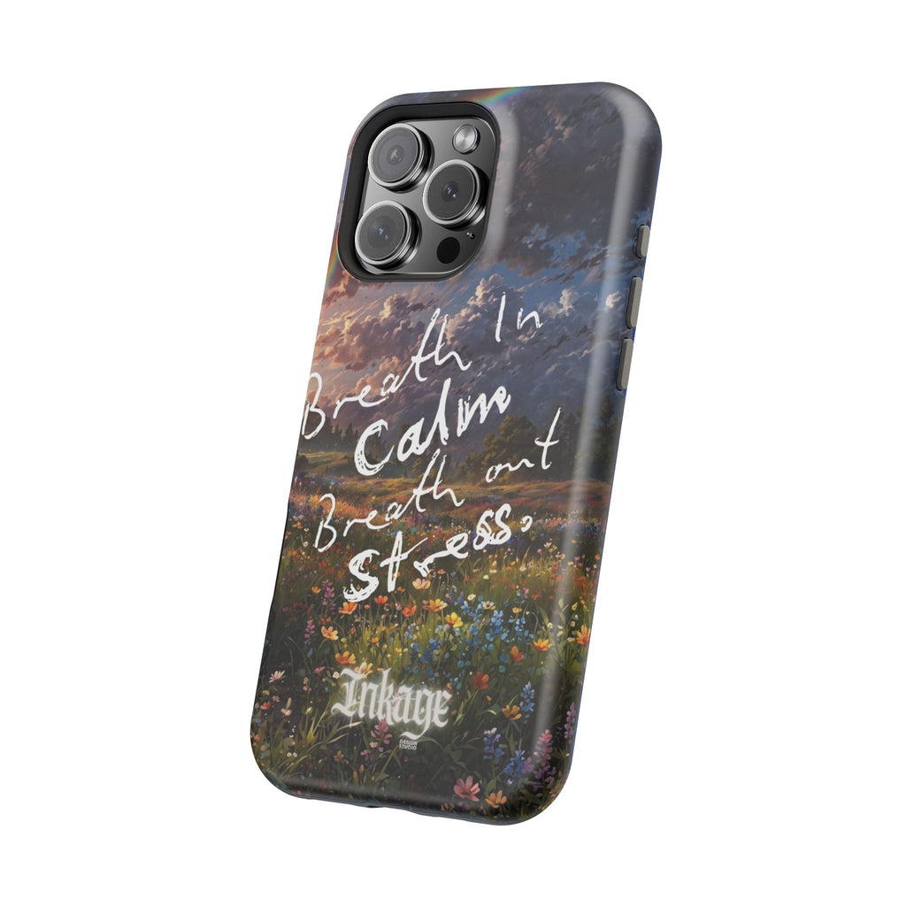 "Breath in Calm Breath out Stress" Quote Magnetic Phone Cases
