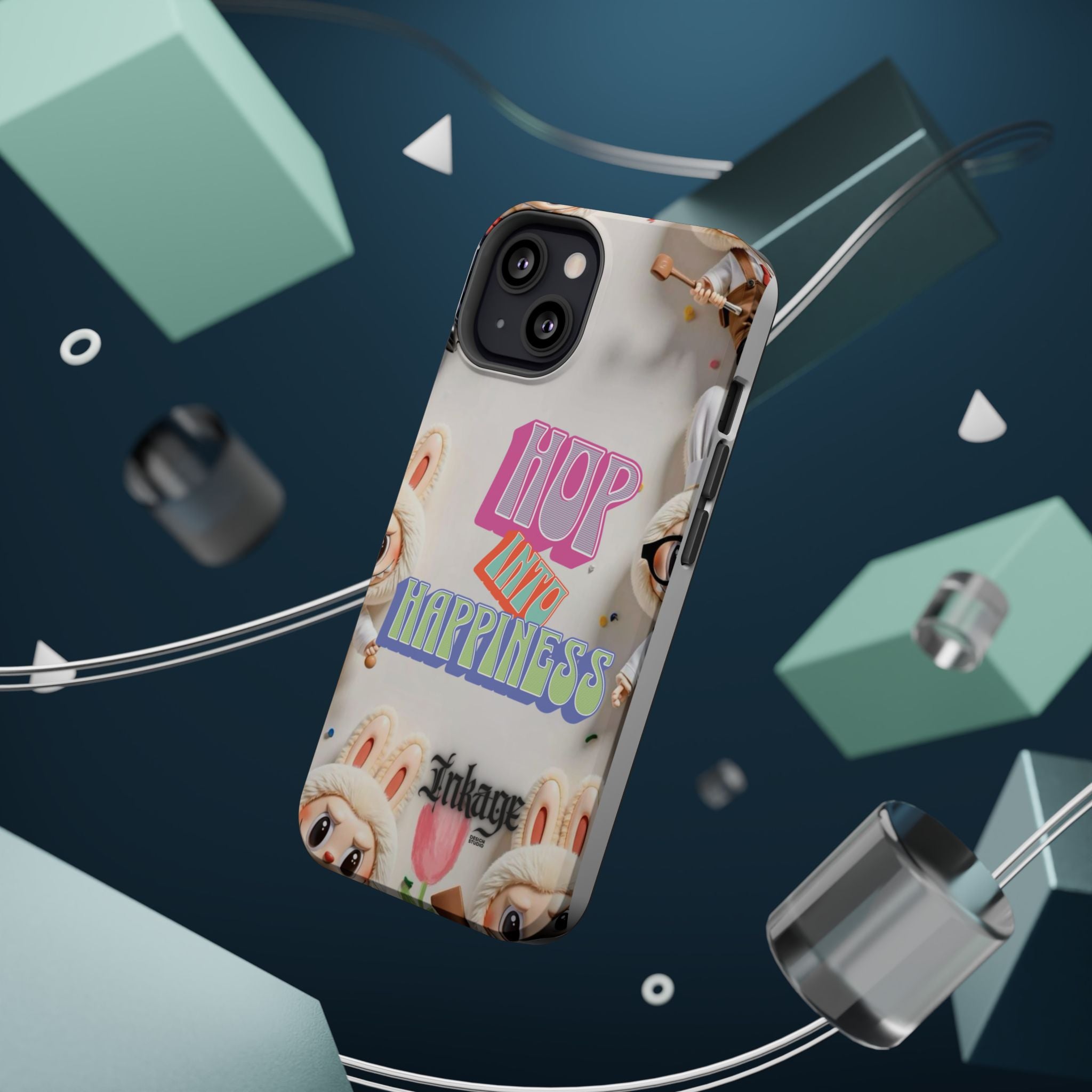 "Hop Into Happiness" Quote Magnetic Phone Case (Animation)