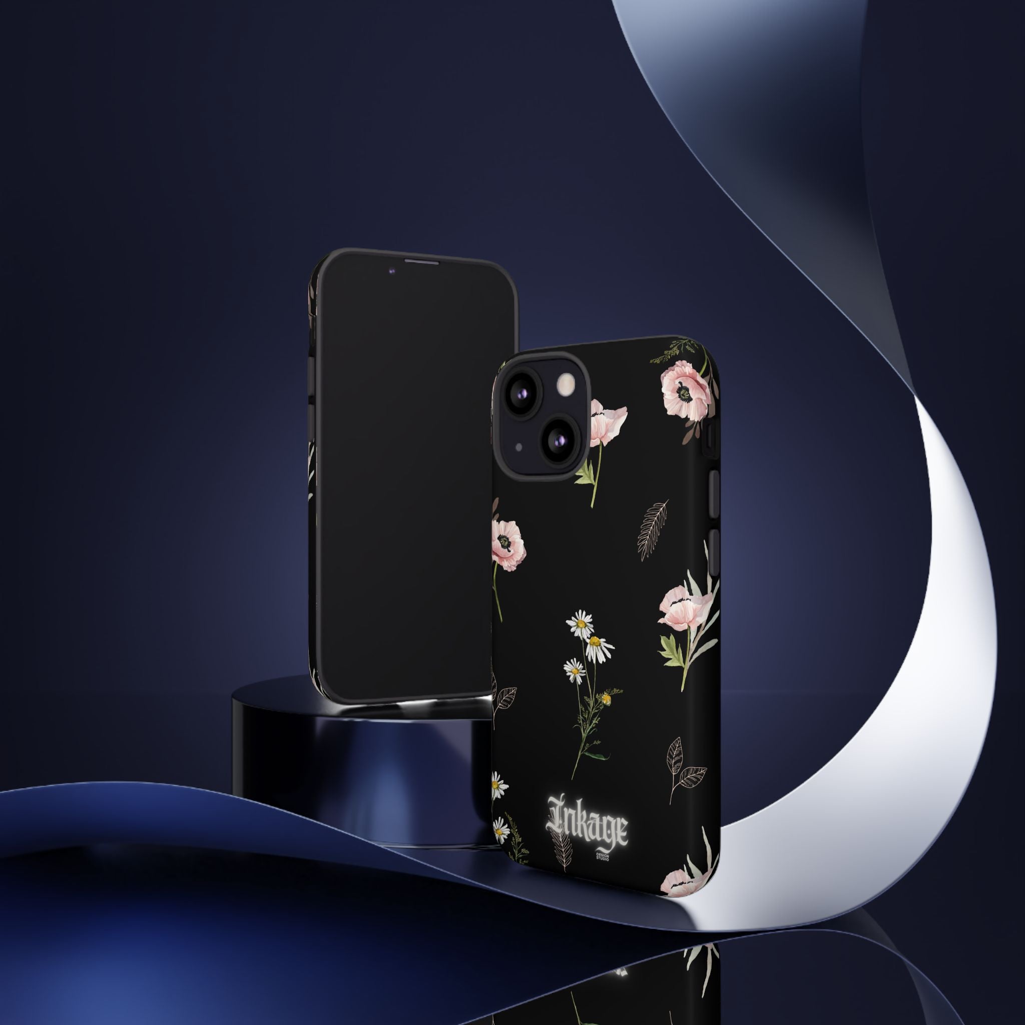 Elegant Black Florals Tough Phone Cases (Minimal)
