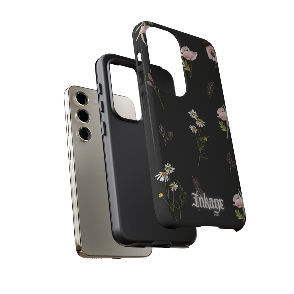 Elegant Black Floral Tough Phone Cases (Minimal)