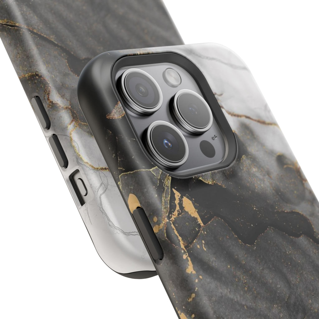 White Noir Marble Gold Foil Magnetic Phone Cases