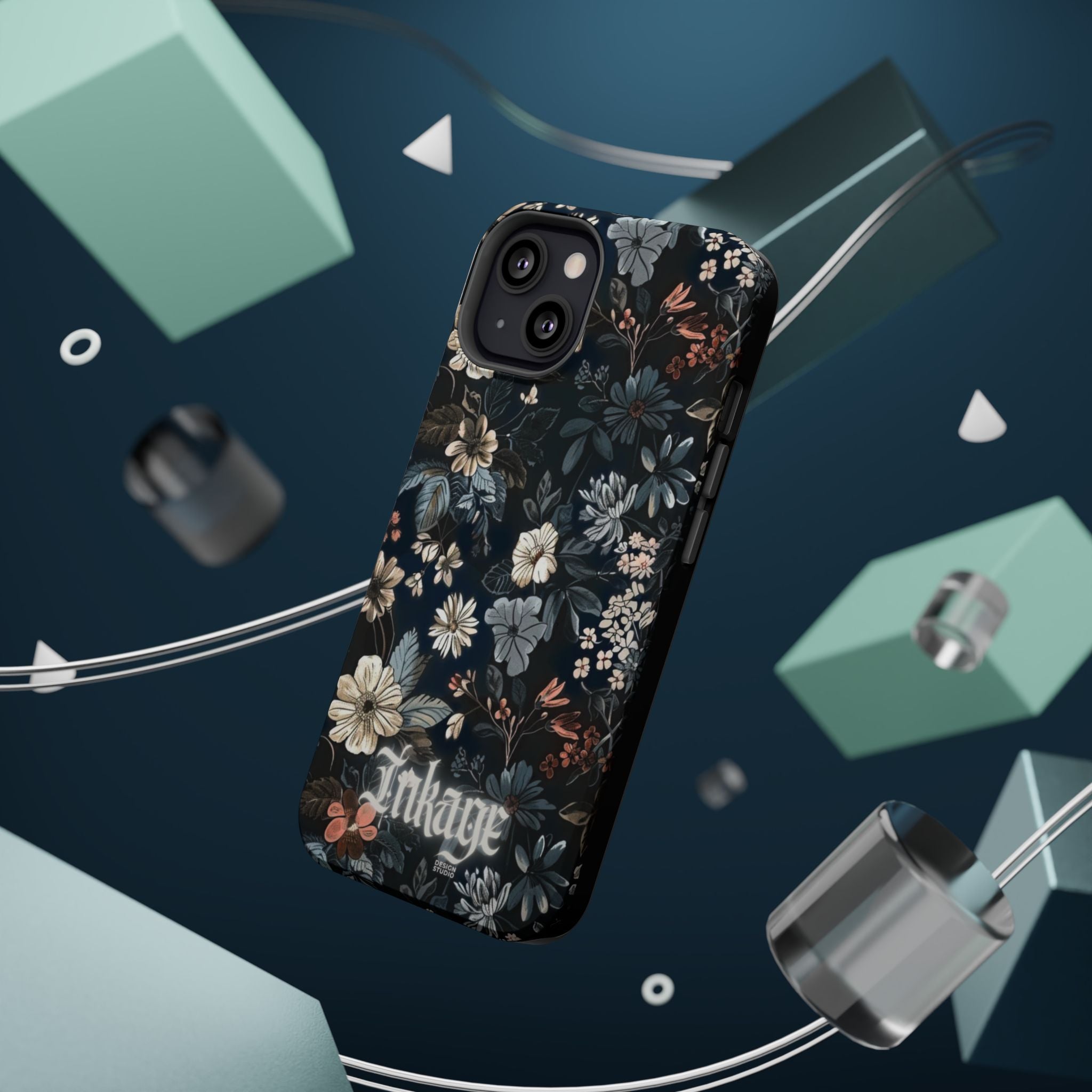 Black Florals Magnetic Phone Cases (Minimal)