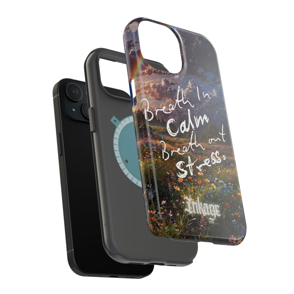 "Breath in Calm Breath out Stress" Quote Magnetic Phone Cases
