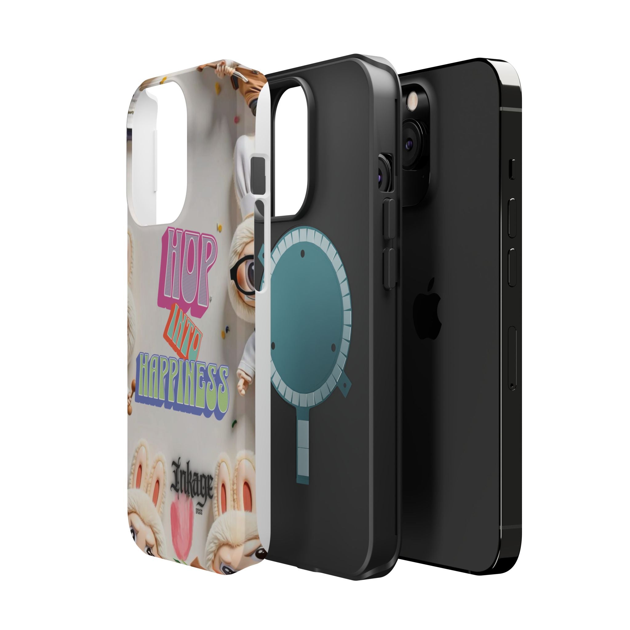 "Hop Into Happiness" Quote Magnetic Phone Case (Animation)