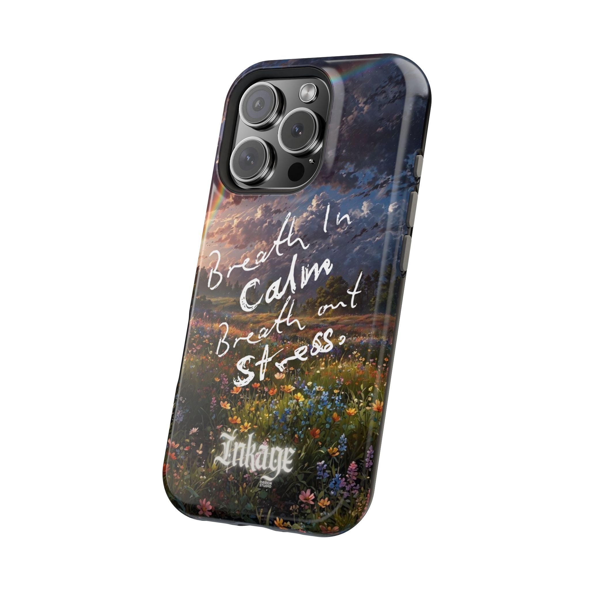 "Breath in Calm Breath out Stress" Magnetic Phone Cases (Quote)