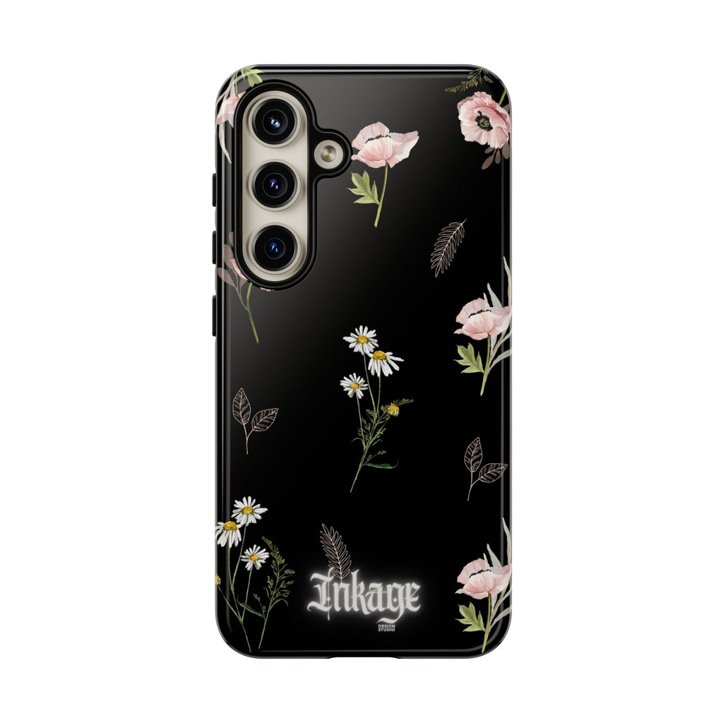 Elegant Black Floral Tough Phone Cases (Minimal)