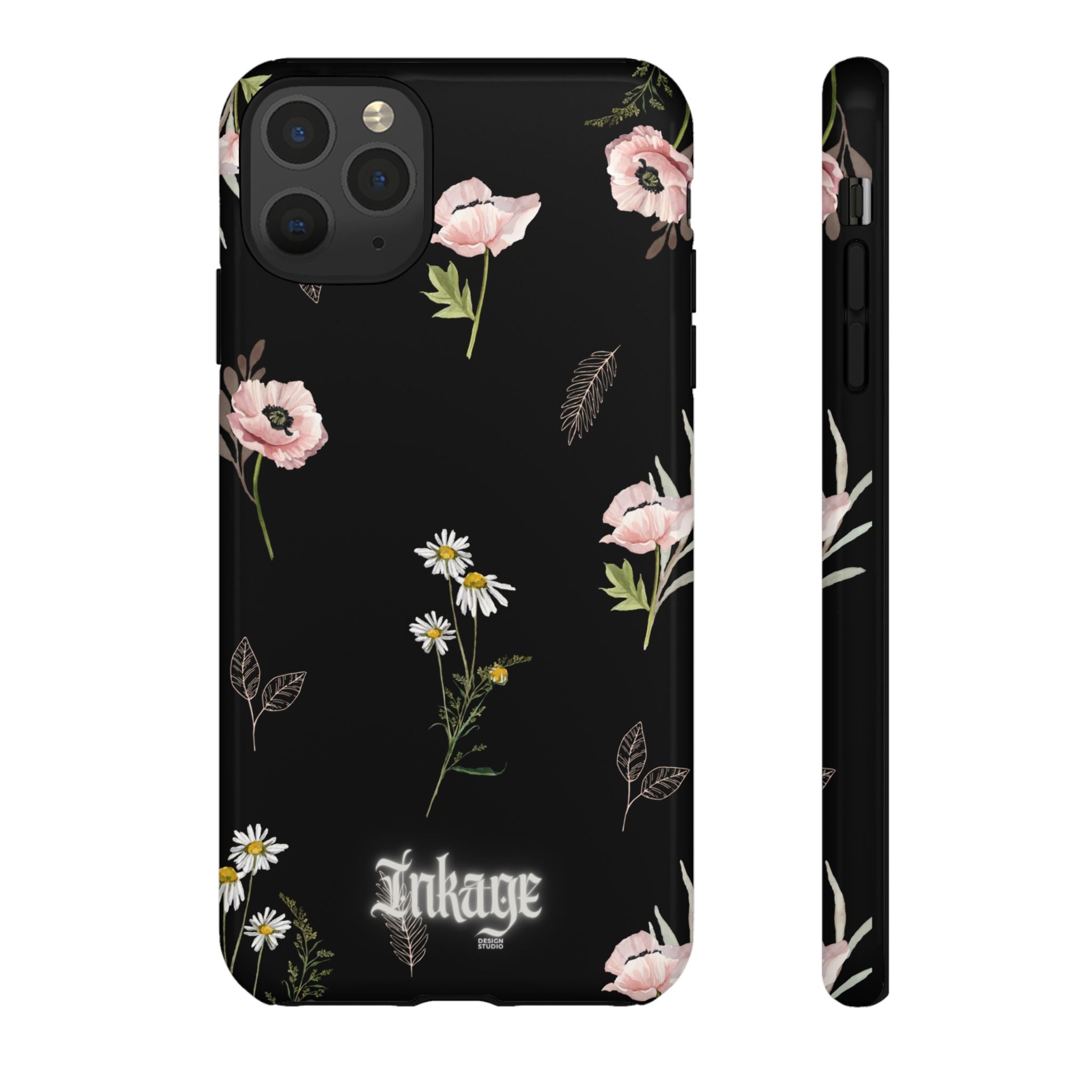 Elegant Black Florals Tough Phone Cases (Minimal)