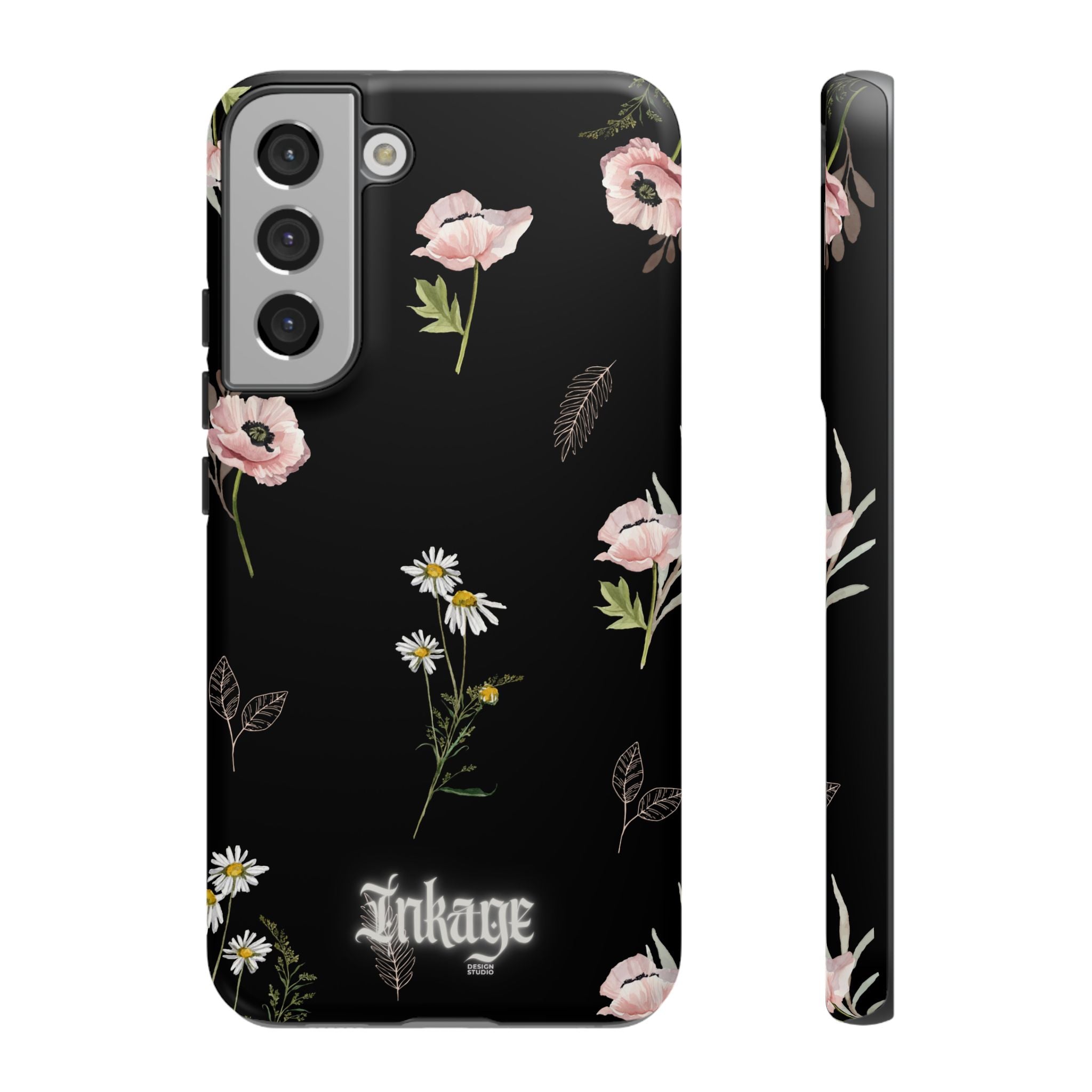 Elegant Black Florals Tough Phone Cases (Minimal)