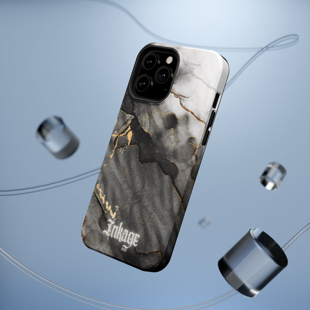 White Noir Marble Gold Foil Magnetic Phone Cases (Minimal)