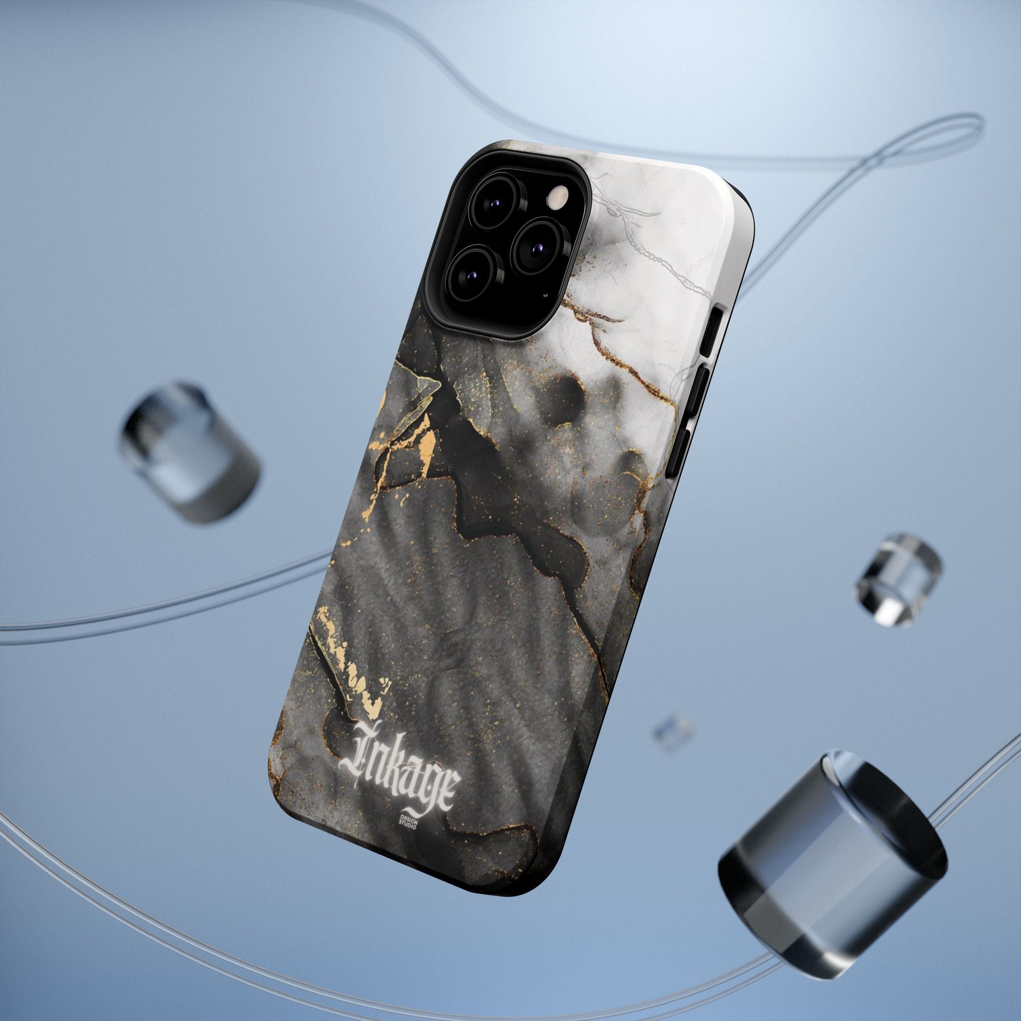 White Noir Marble Gold Foil Magnetic Phone Cases (Minimal)