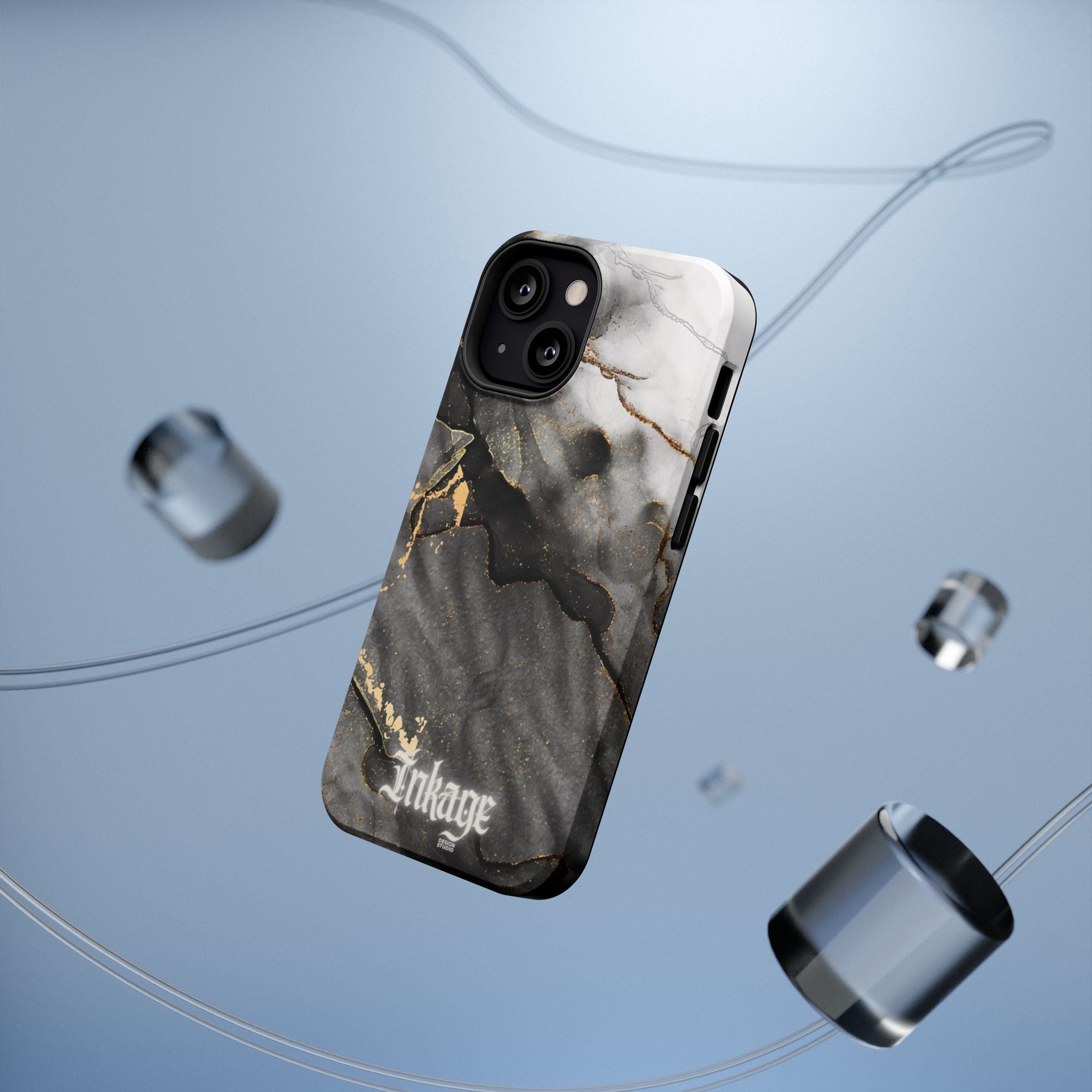 White Noir Marble Gold Foil Magnetic Phone Cases (Minimal)