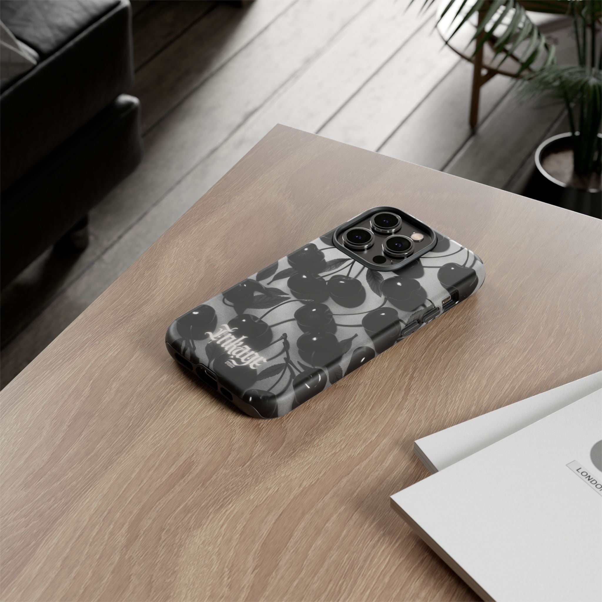 Black Cherry Print Tough Phone Cases (Minimal)