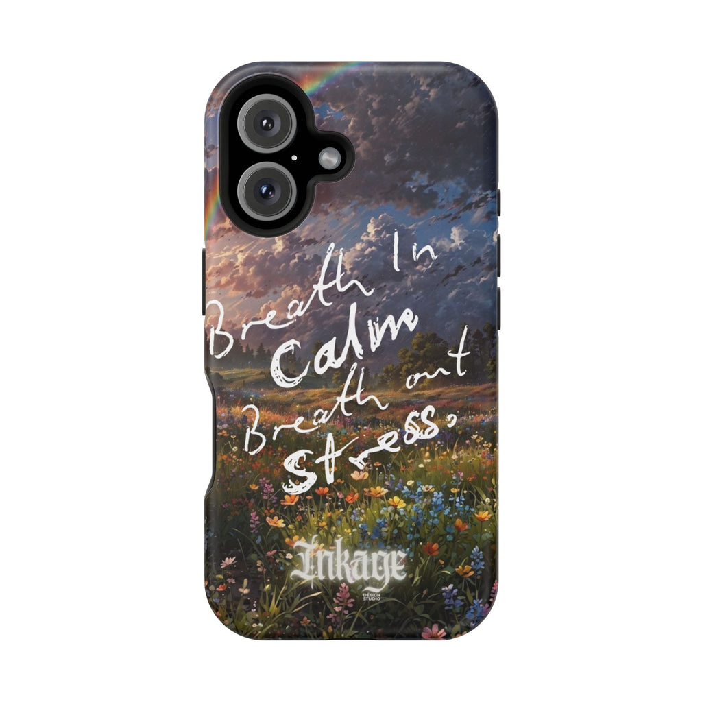 "Breath in Calm Breath out Stress" Quote Magnetic Phone Cases