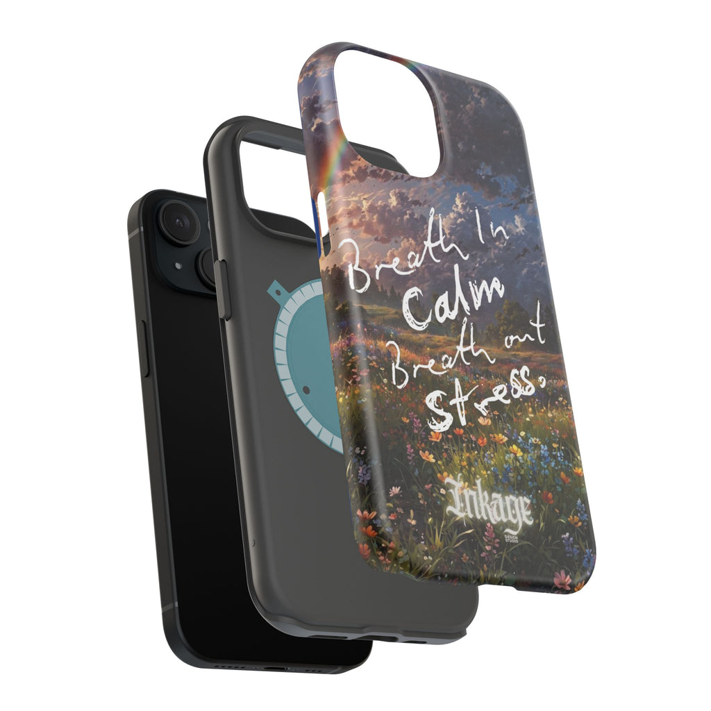"Breath in Calm Breath out Stress" Quote Magnetic Phone Cases