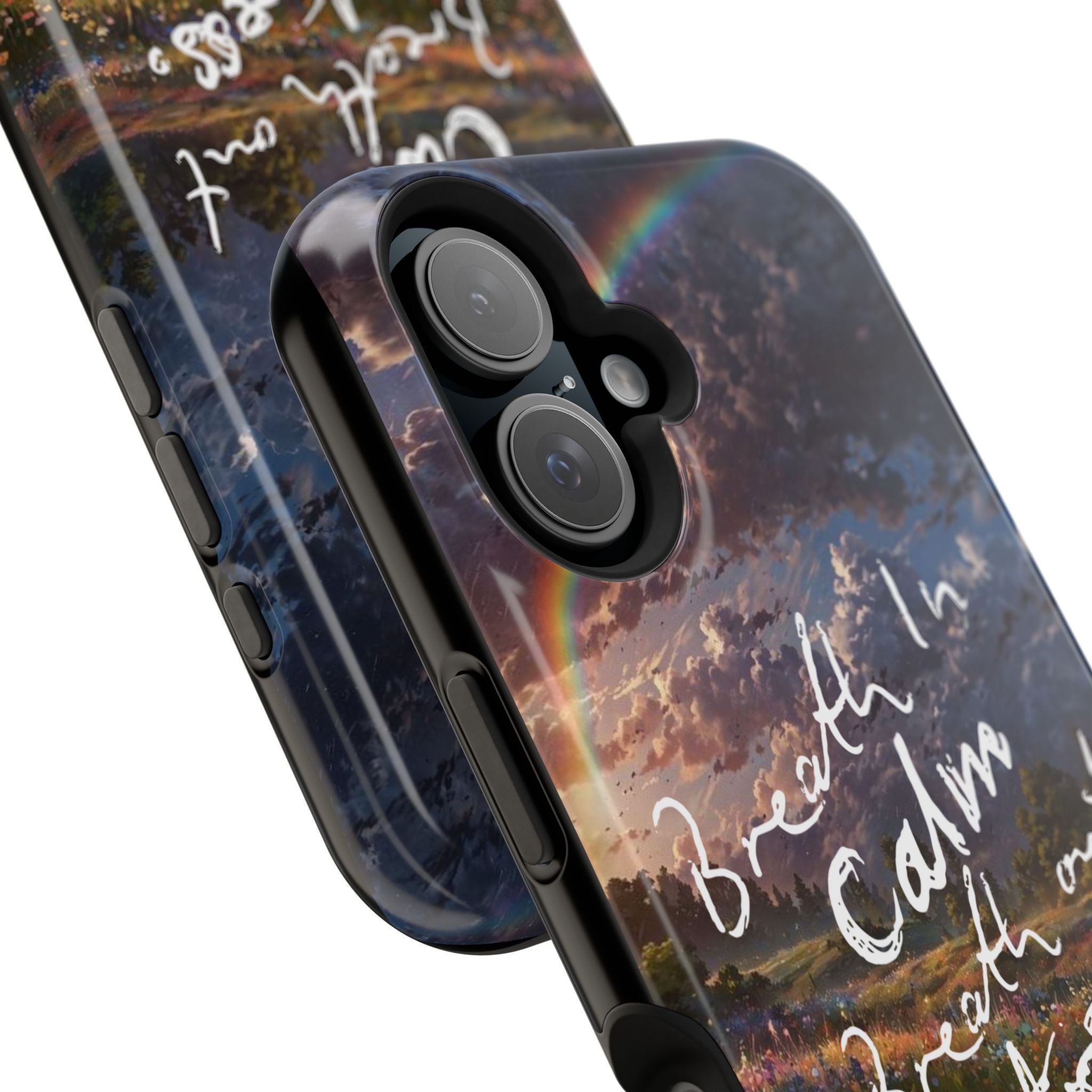 "Breath in Calm Breath out Stress" Magnetic Phone Cases (Quote)