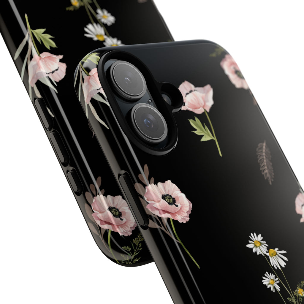 Elegant Black Florals Tough Phone Cases (Minimal)