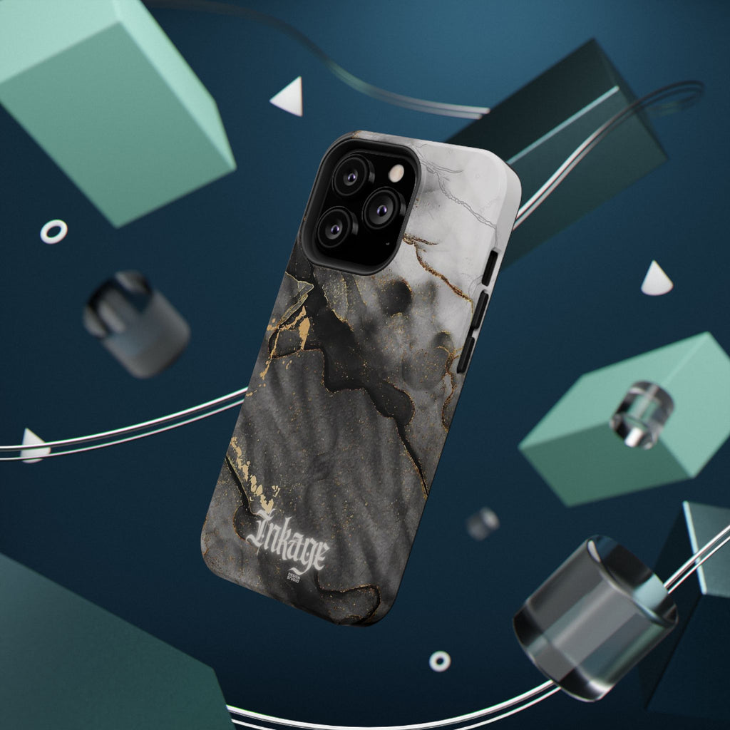 White Noir Marble Gold Foil Magnetic Phone Cases (Minimal)