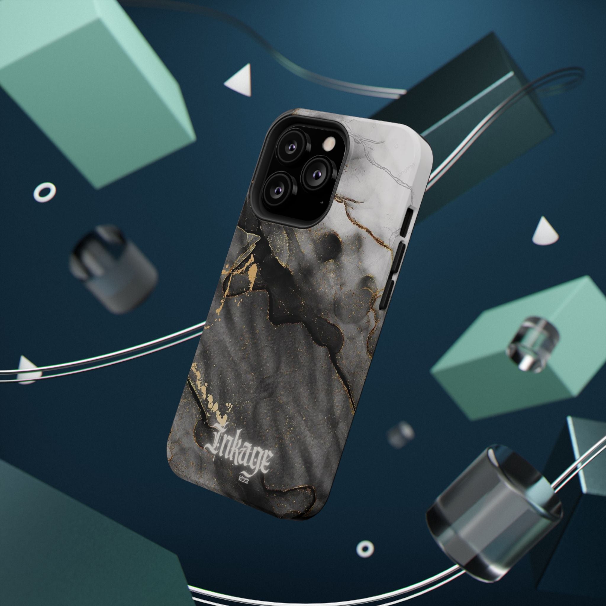 White Noir Marble Gold Foil Magnetic Phone Cases (Minimal)