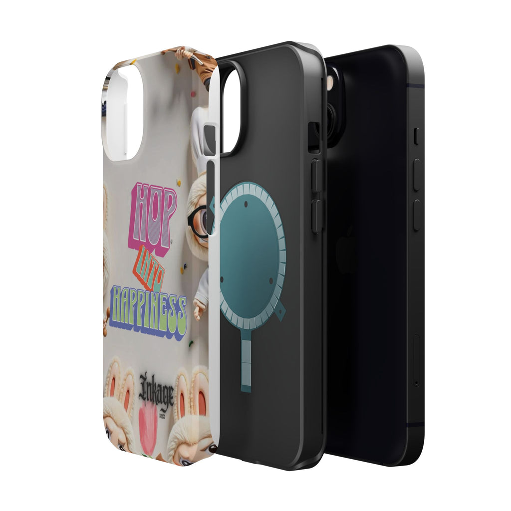 "Hop Into Happiness" Quote Magnetic Phone Case (Animation)