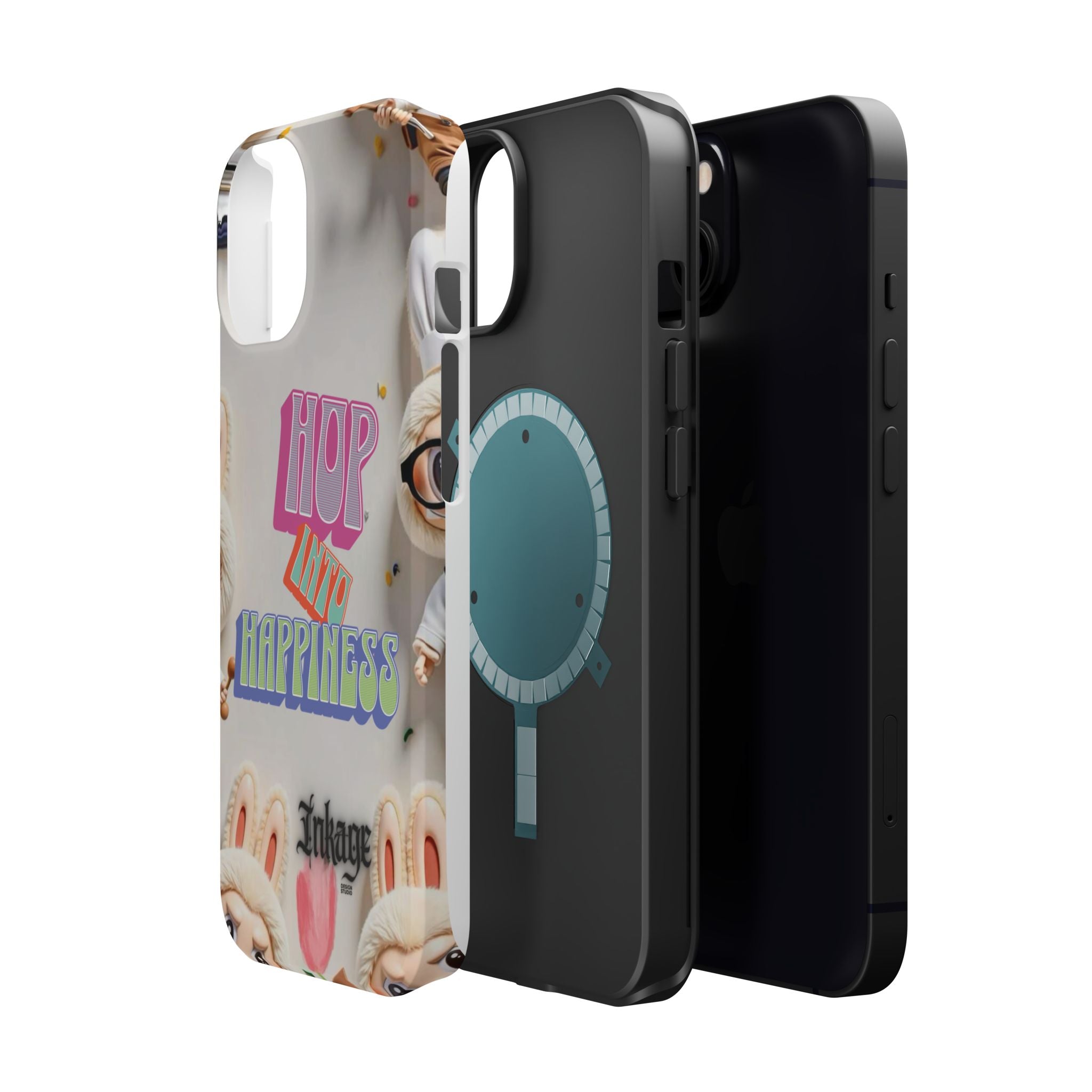 "Hop Into Happiness" Quote Magnetic Phone Case (Animation)
