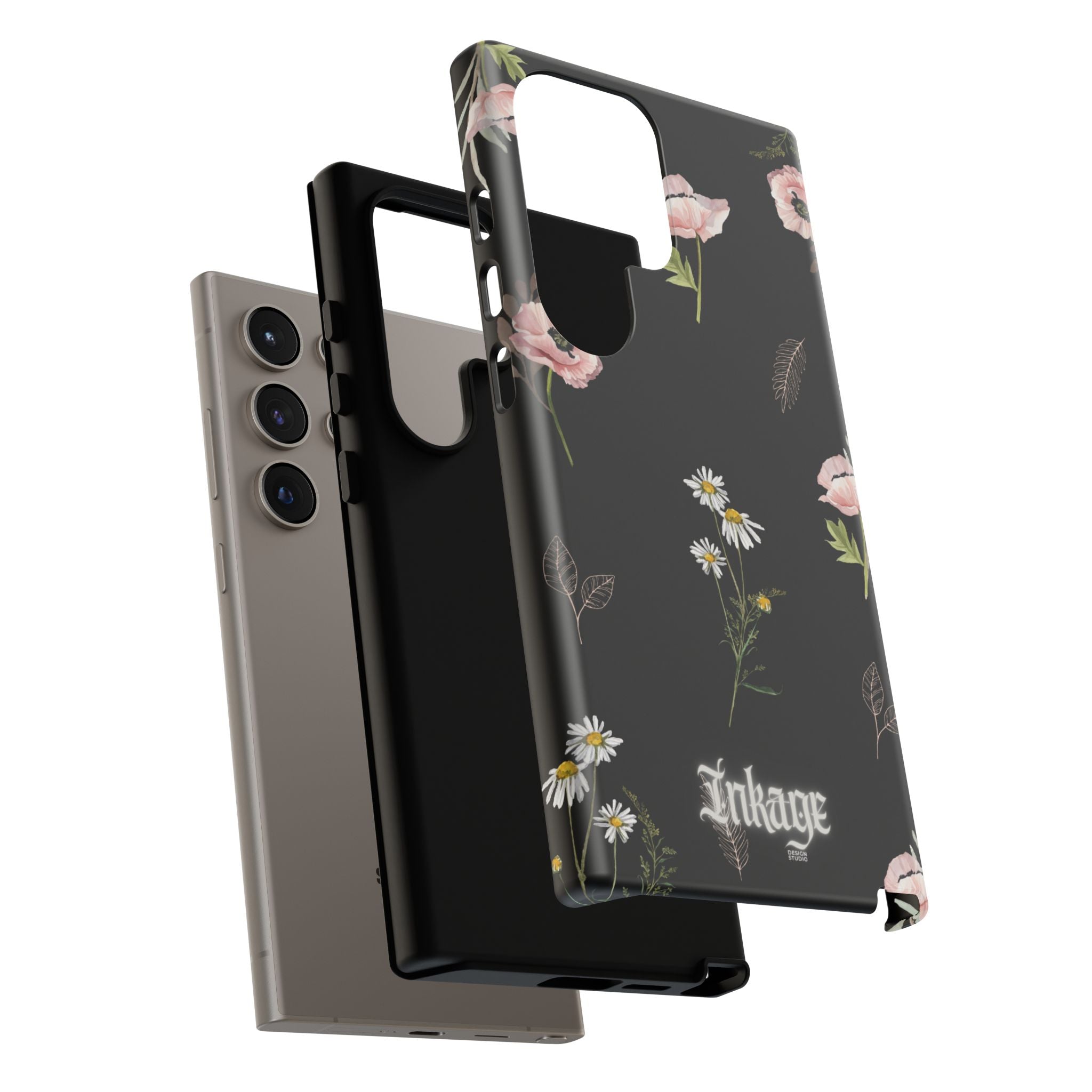 Elegant Black Florals Tough Phone Cases (Minimal)