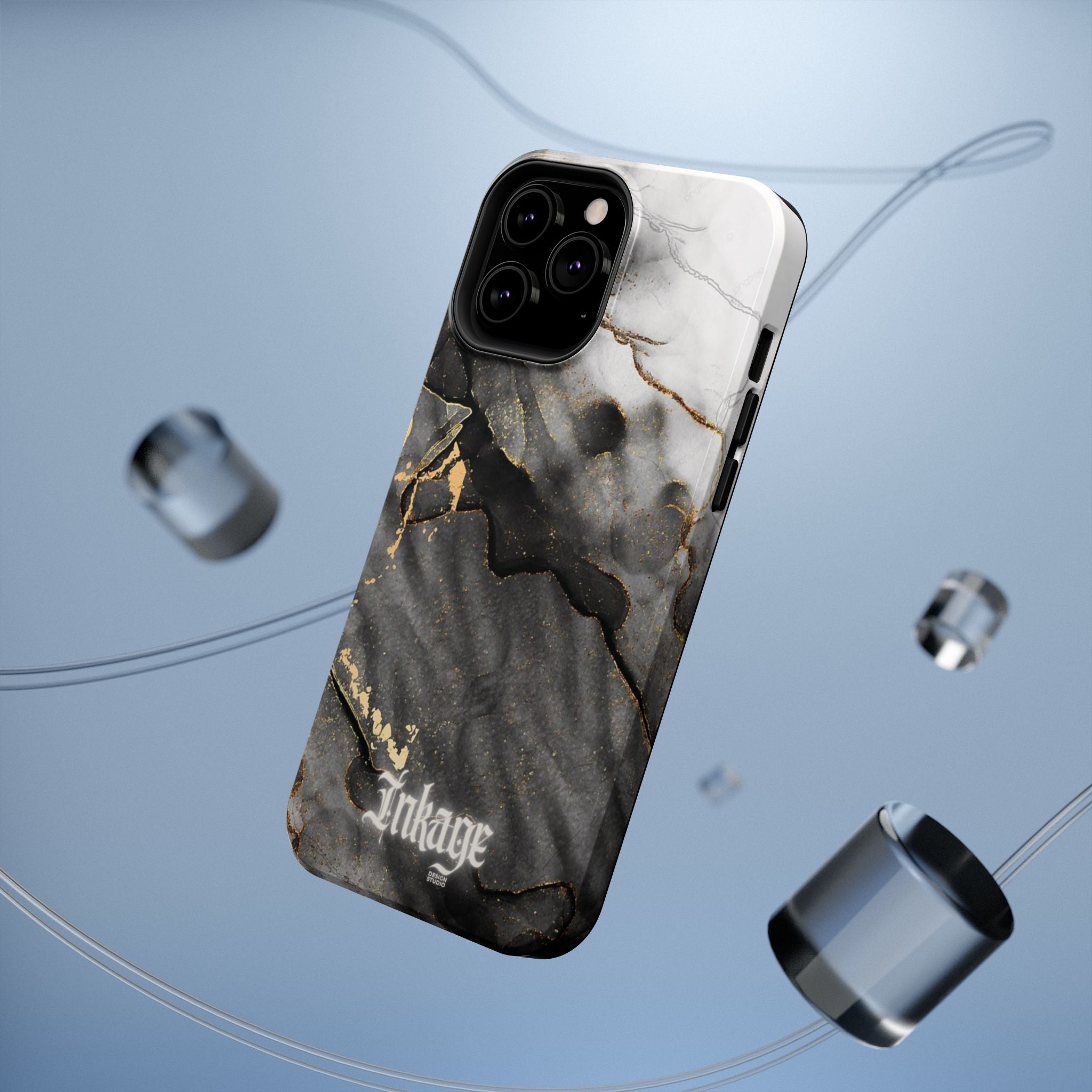 White Noir Marble Gold Foil Magnetic Phone Cases (Minimal)