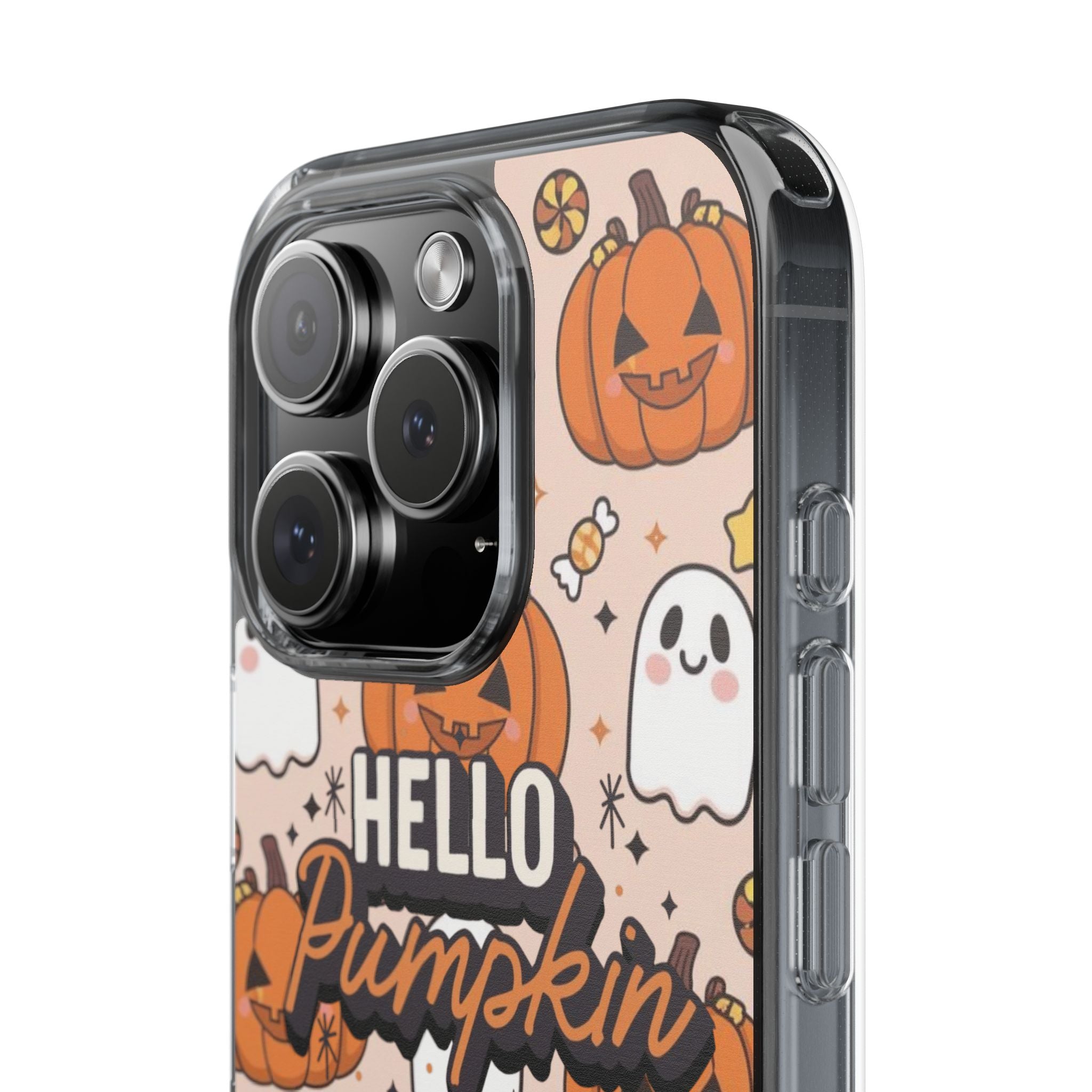 Cute Pumpkin Ghost Clear Impact Phone Case (Season)