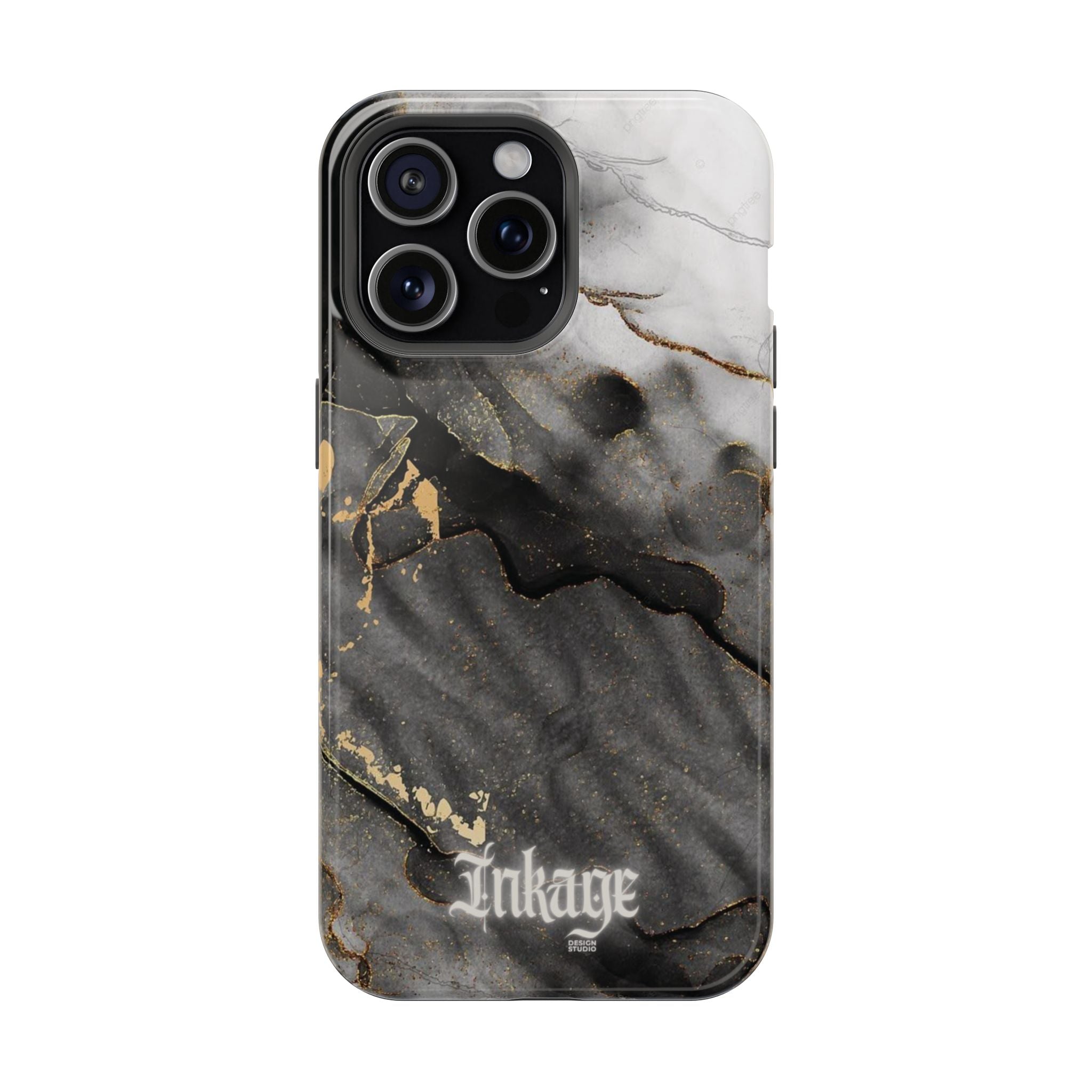 White Noir Marble Gold Foil Magnetic Phone Cases (Minimal)