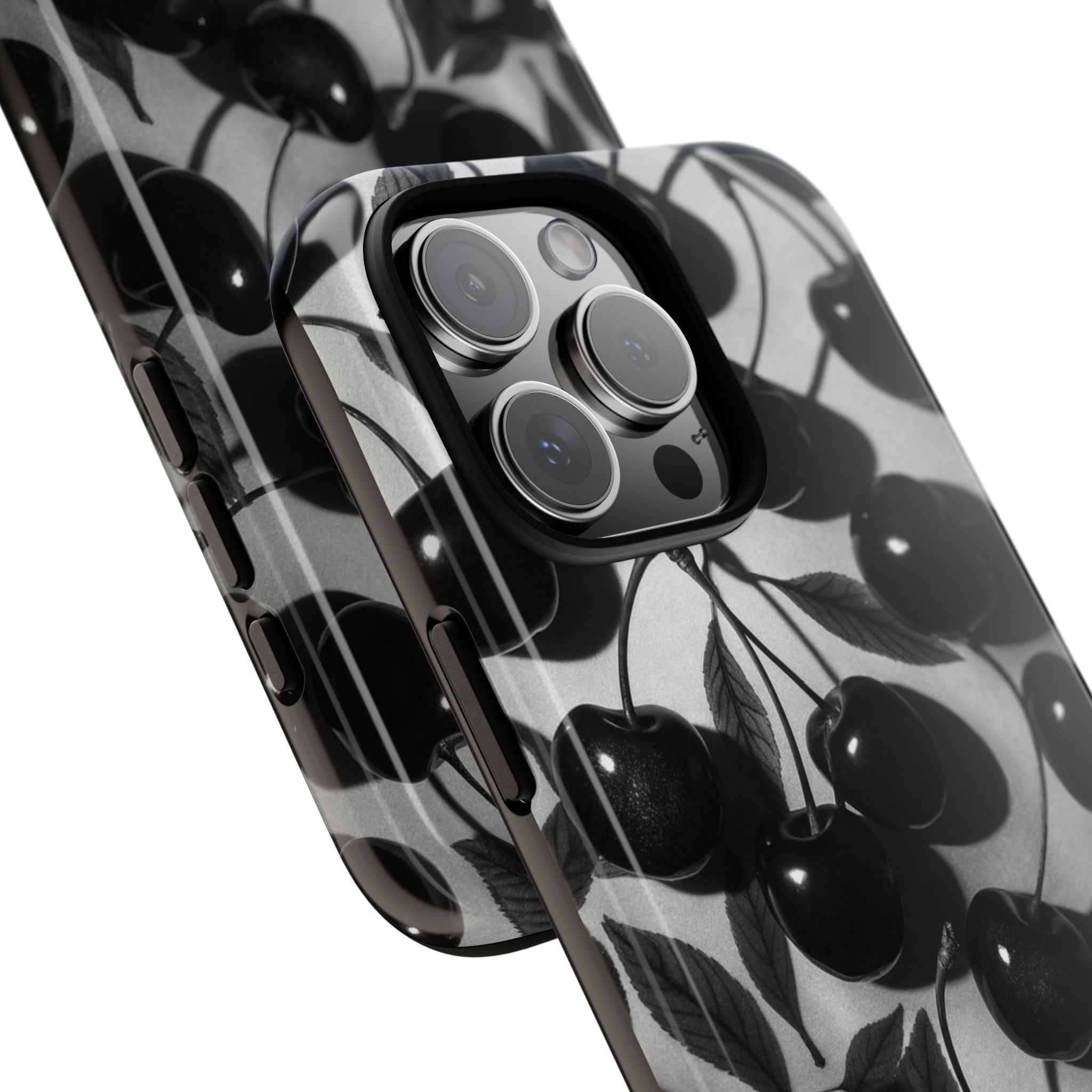 Black Cherry Print Tough Phone Cases (Minimal)