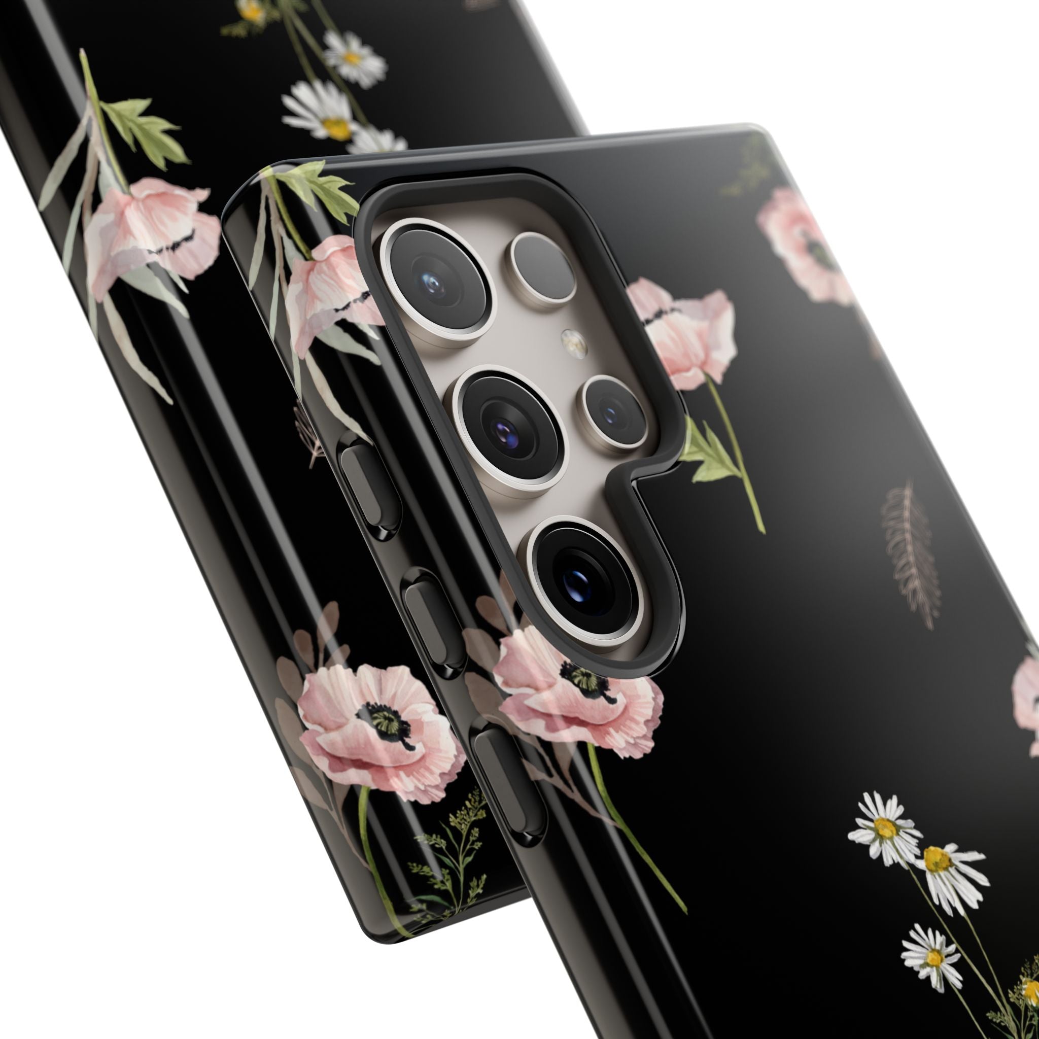 Elegant Black Florals Tough Phone Cases (Minimal)
