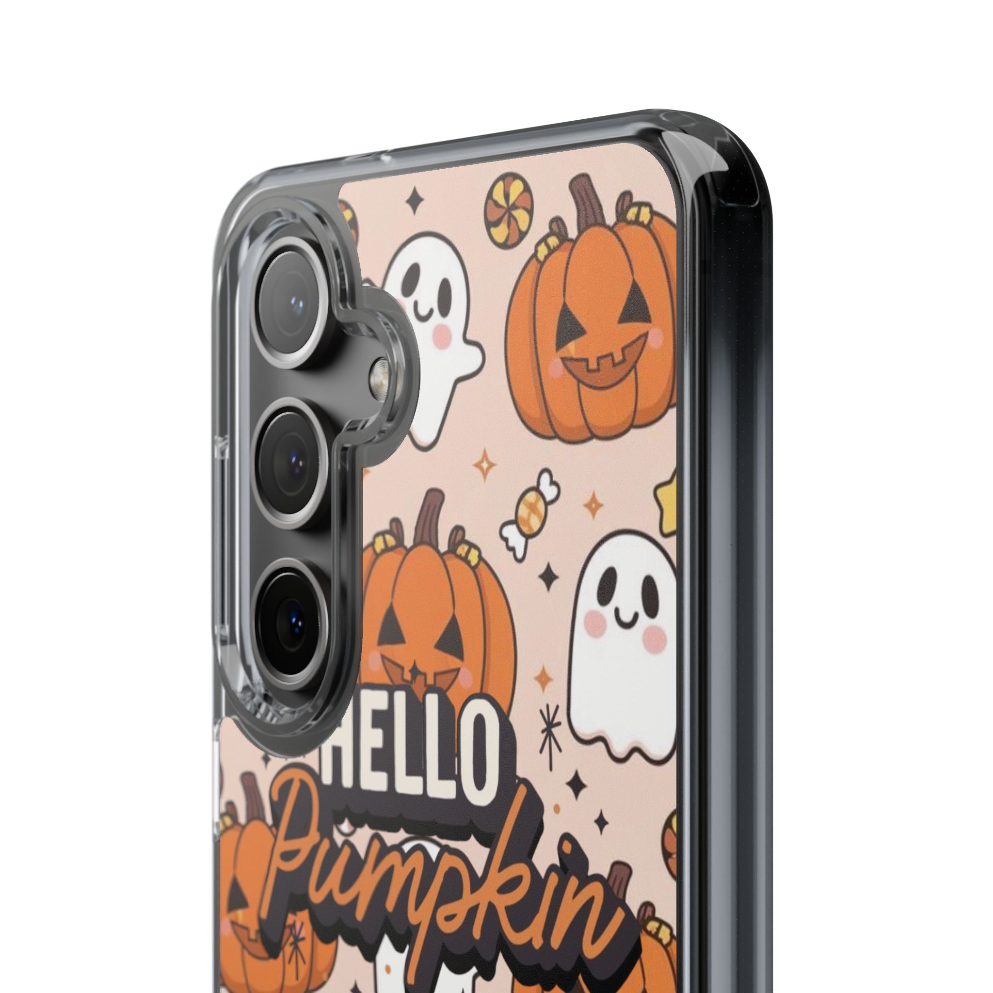 Cute Pumpkin Ghost Clear Impact Phone Case (Season)